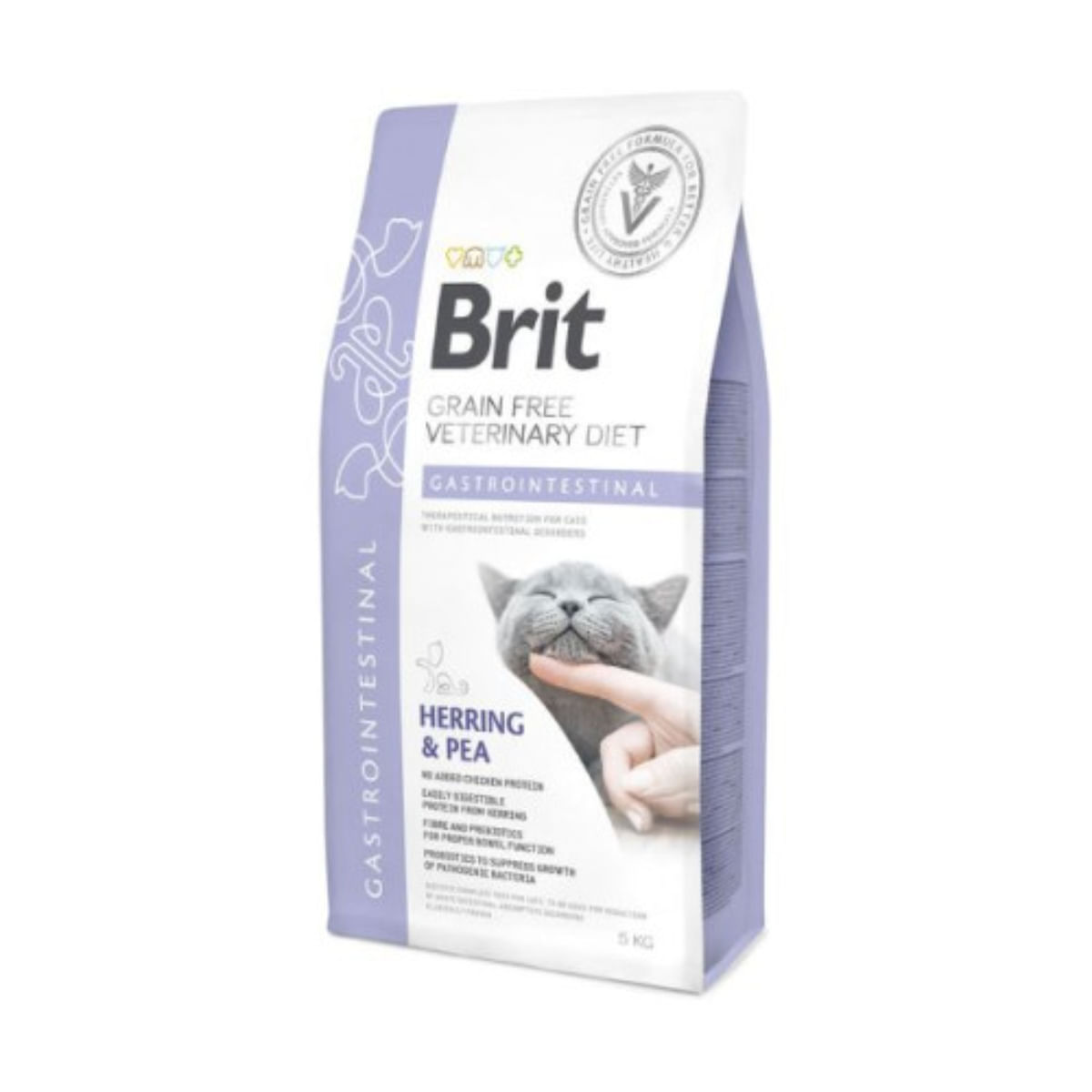 BRIT VD Gastrointestinal, Hering, dietă veterinară, hrană uscată fără cereale pisici, sistem digestiv, 5kg - poza 2