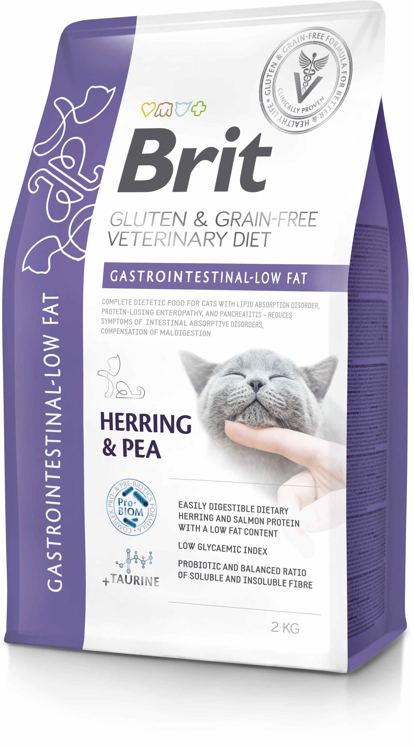BRIT VD Gastrointestinal Low fat pisici, reducerea tulburărilor intestinale