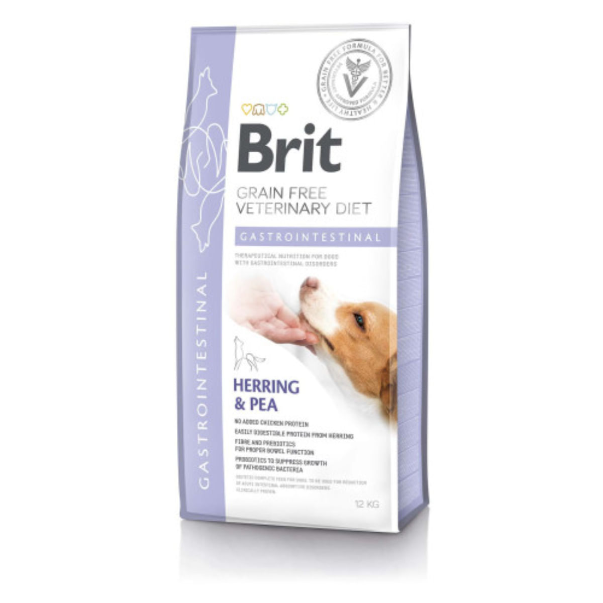 BRIT VD Gastrointestinal, XS-XL, Hering, dietă veterinară, hrană uscată fără cereale câini, sistem digestiv, 12kg - poza 2