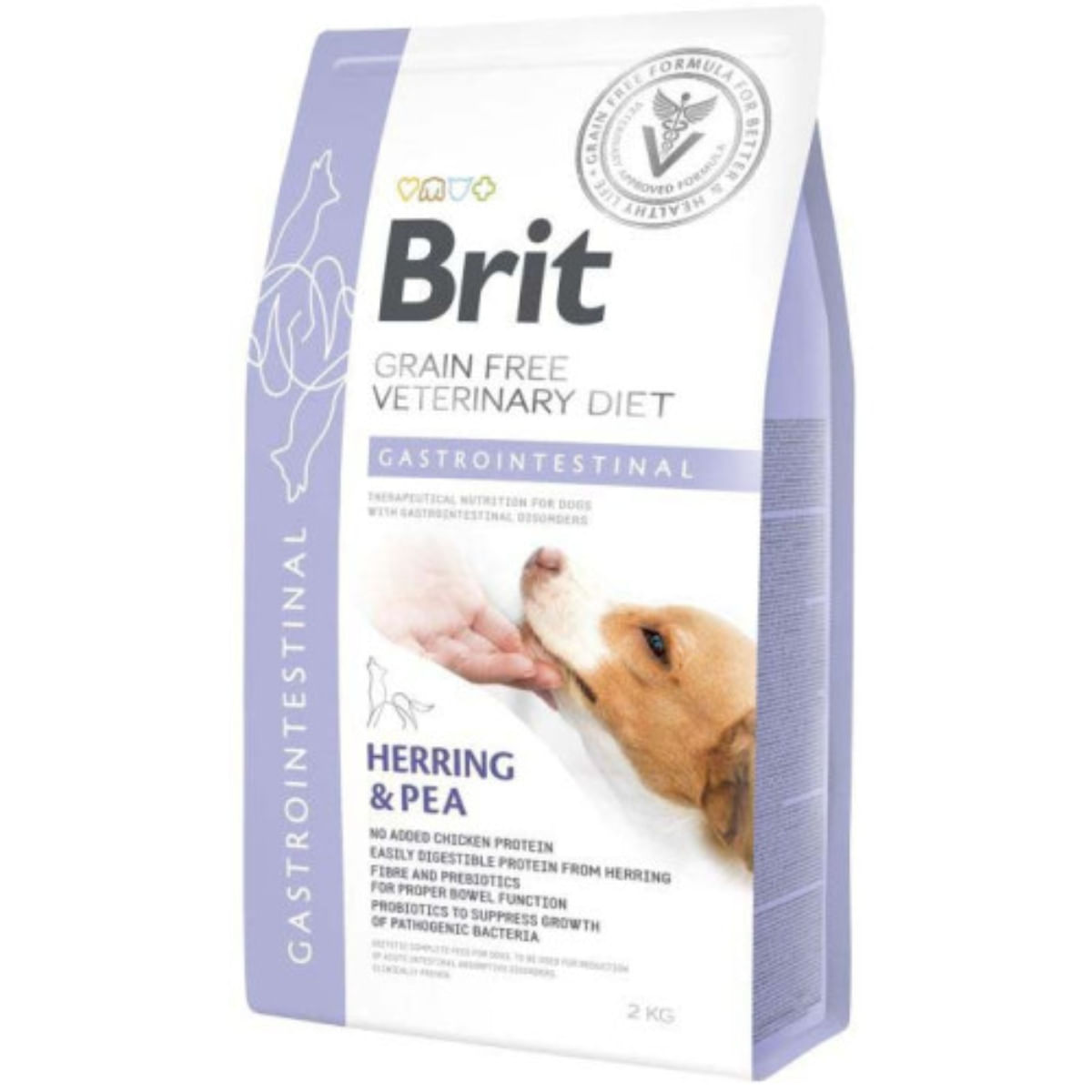 BRIT VD Gastrointestinal, XS-XL, Hering, dietă veterinară, hrană uscată fără cereale câini, sistem digestiv, 2kg - poza 1