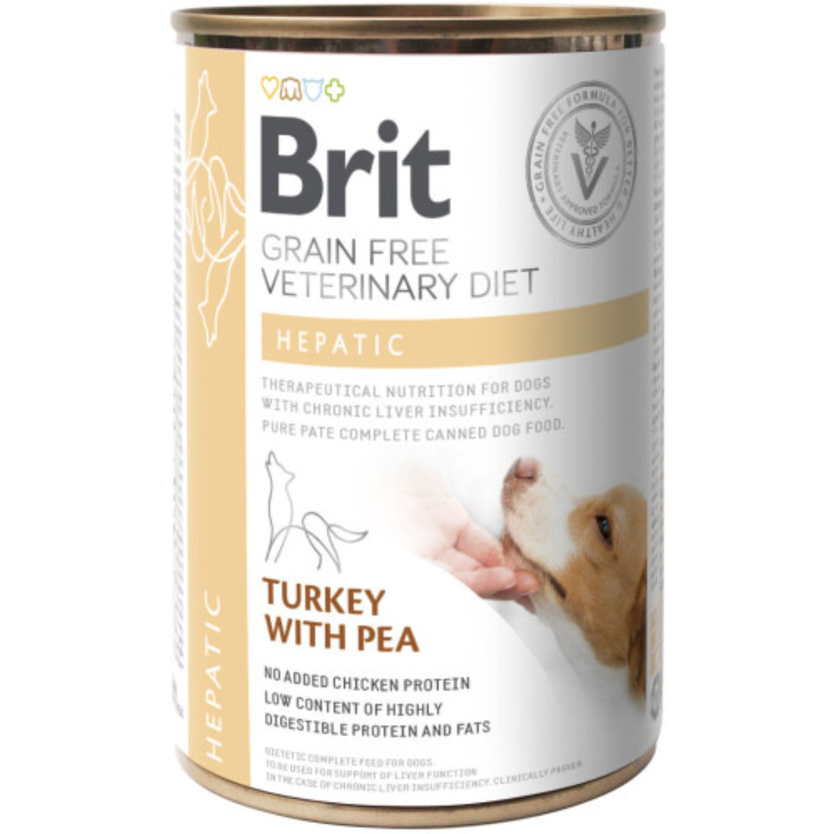 BRIT VD Hepatic, XS-XL, Curcan, dietă veterinară, conservă hrană umedă fără cereale câini, sistem hepatic, (în aspic), 400g - poza 2