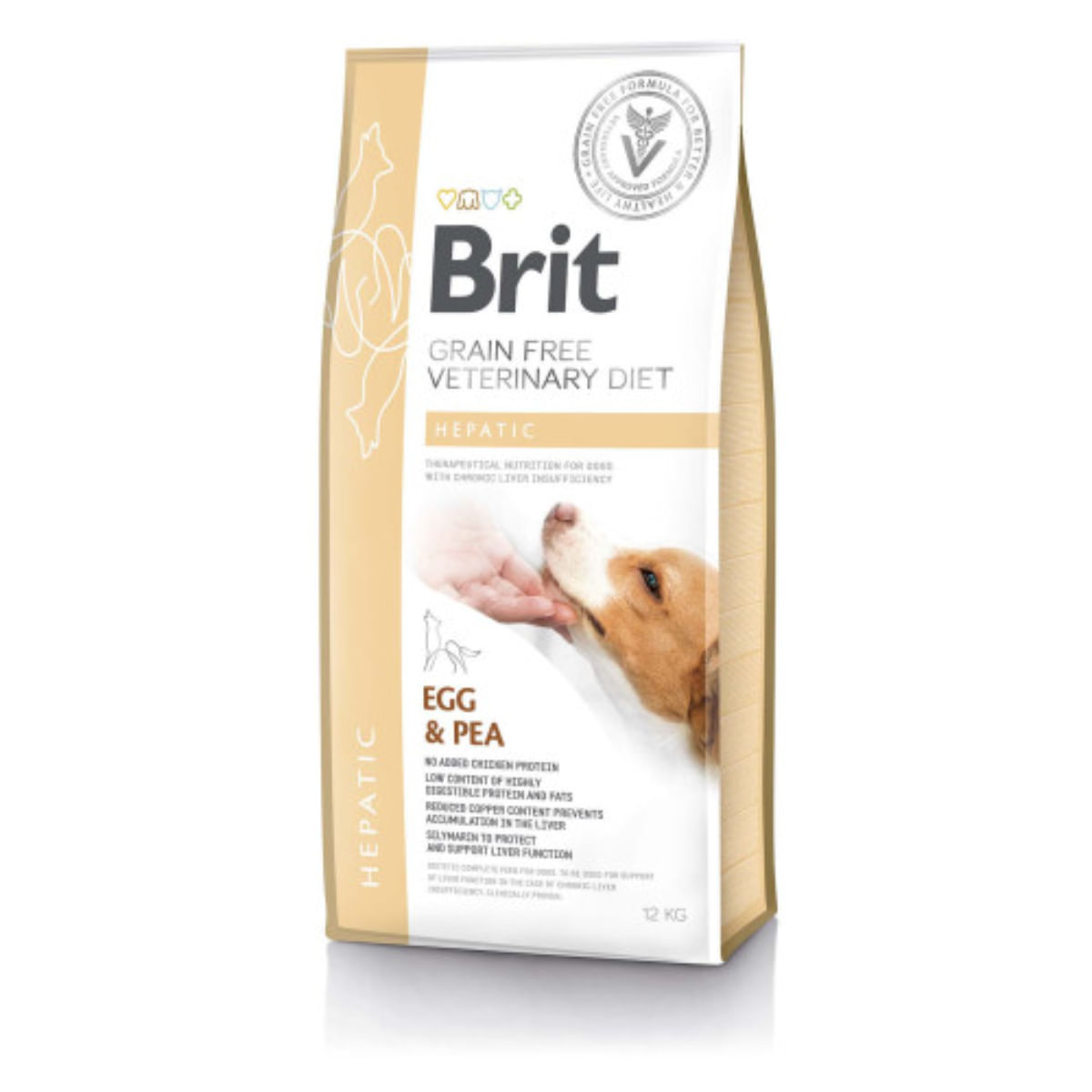 BRIT VD Hepatic, XS-XL, Ou, dietă veterinară, hrană uscată fără cereale câini, sistem hepatic, 12kg - poza 2