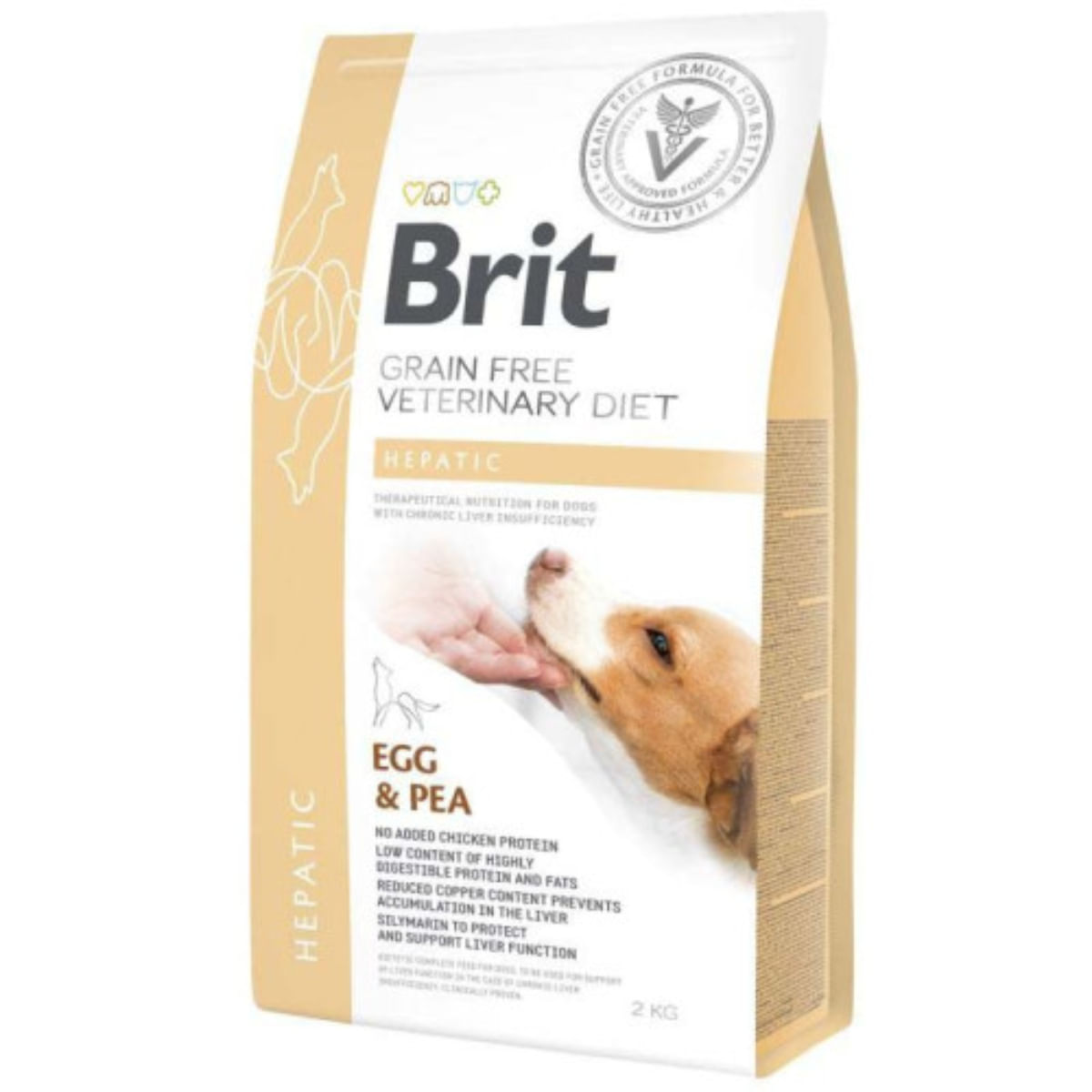BRIT VD Hepatic, XS-XL, Ou, dietă veterinară, hrană uscată fără cereale câini, sistem hepatic, 2kg - poza 2