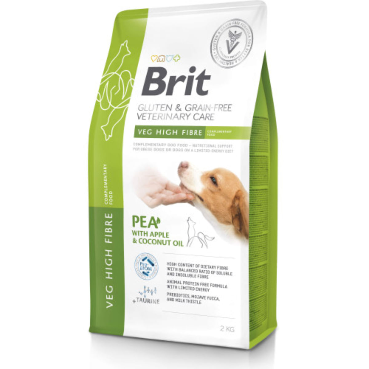 BRIT VD High Fibre, XS-XL, Mazăre și Mere, dietă veterinară, hrană uscată fără cereale câini, obezitate, 2kg - poza 1