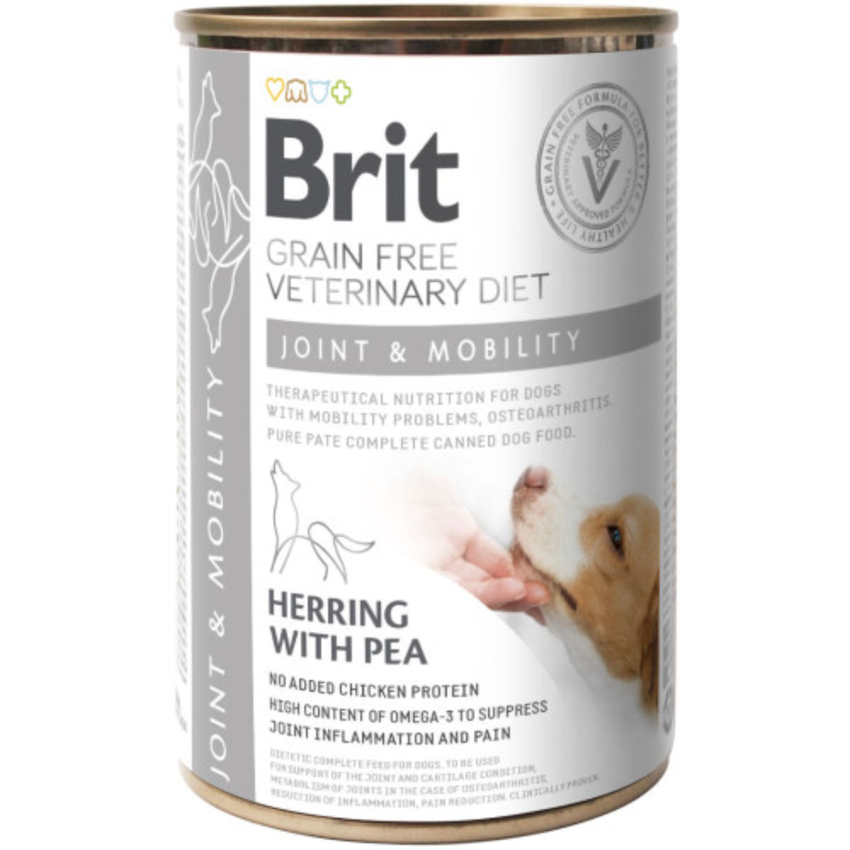 BRIT VD Joint & Mobility, XS-XL, Hering, dietă veterinară, conservă hrană umedă fără cereale câini, sistem articular, (în aspic), 400g - poza 1