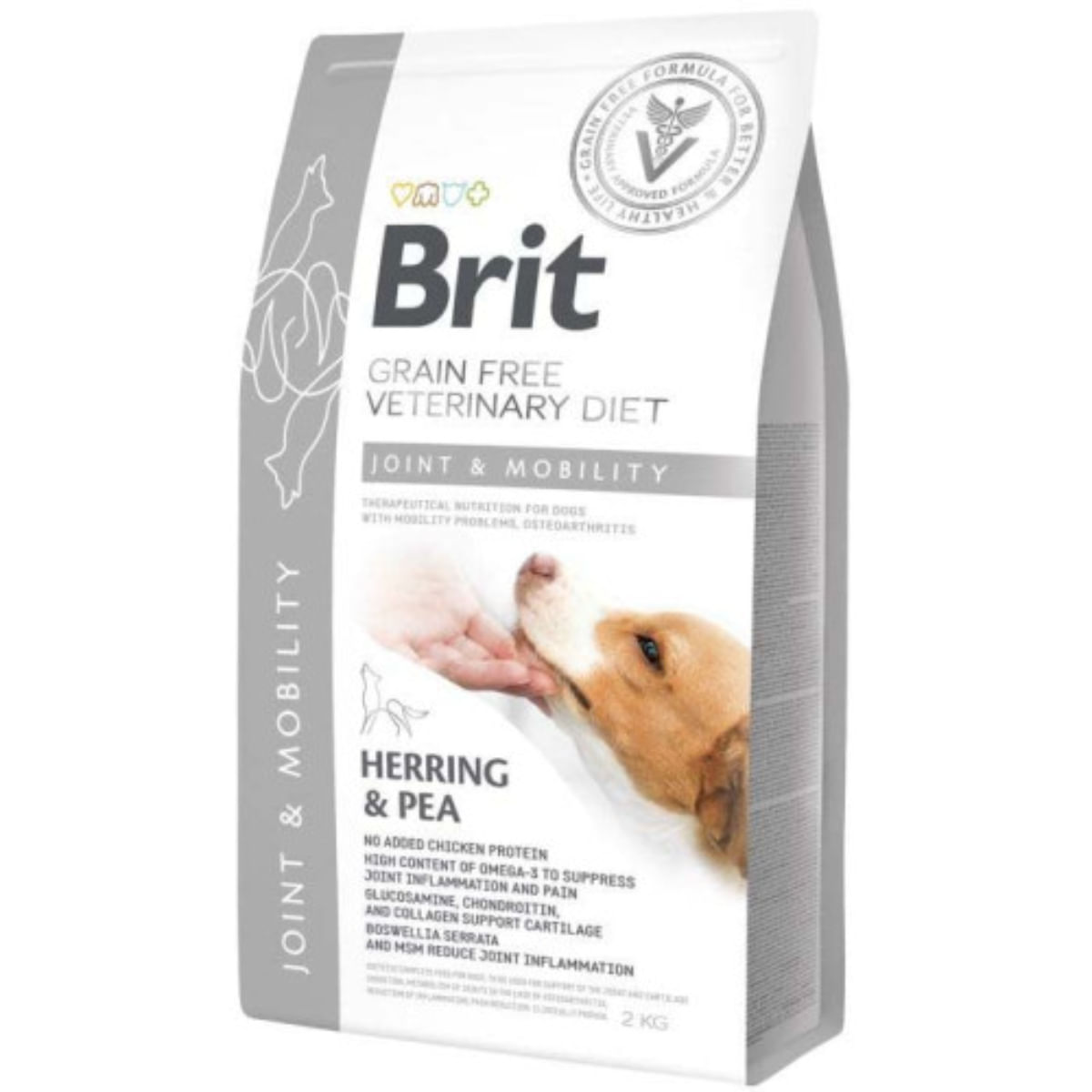 BRIT VD Joint & Mobility, XS-XL, Hering, dietă veterinară, hrană uscată fără cereale câini, sistem articular, 2kg - poza 1