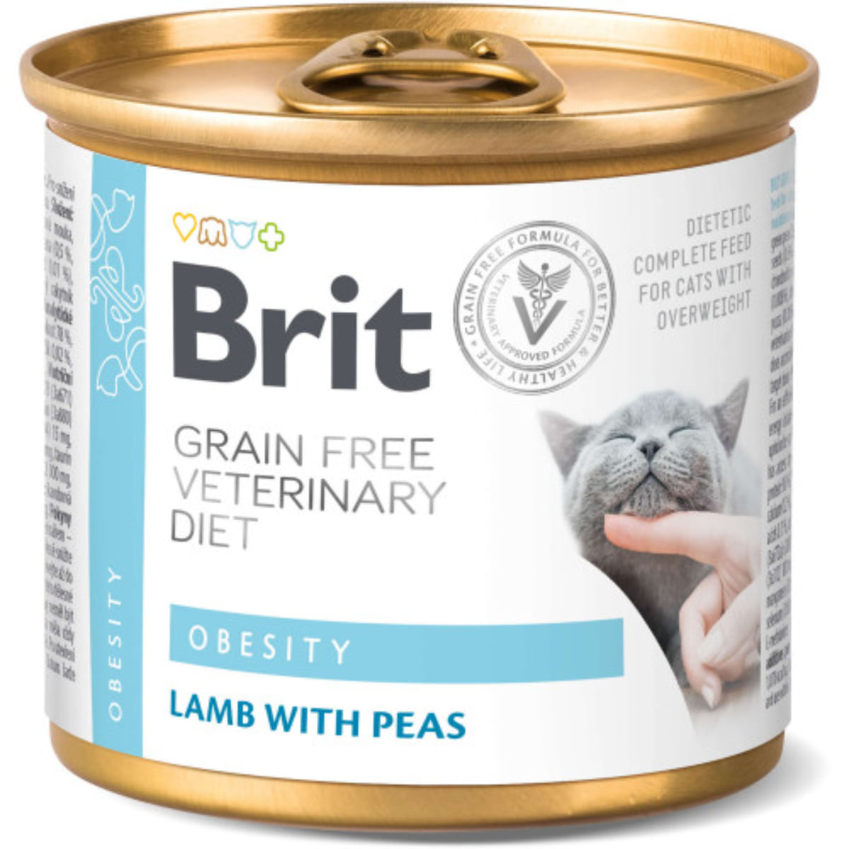 BRIT VD Obesity, Miel, dietă veterinară, conservă hrană umedă fără cereale pisici, obezitate, (în aspic), 200g - poza 1