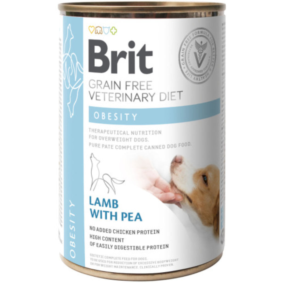 BRIT VD Obesity, XS-XL, Miel, dietă veterinară, conservă hrană umedă fără cereale câini, obezitate, (în aspic), 400g - poza 2