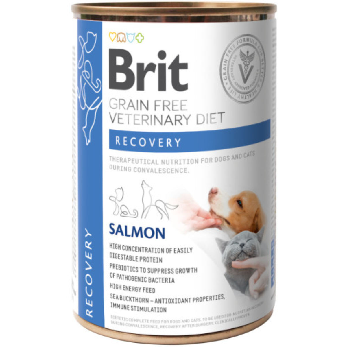 BRIT VD Recovery, Somon, dietă veterinară, conservă hrană umedă fără cereale câini, convalescență, (în sos), 400g - poza 2