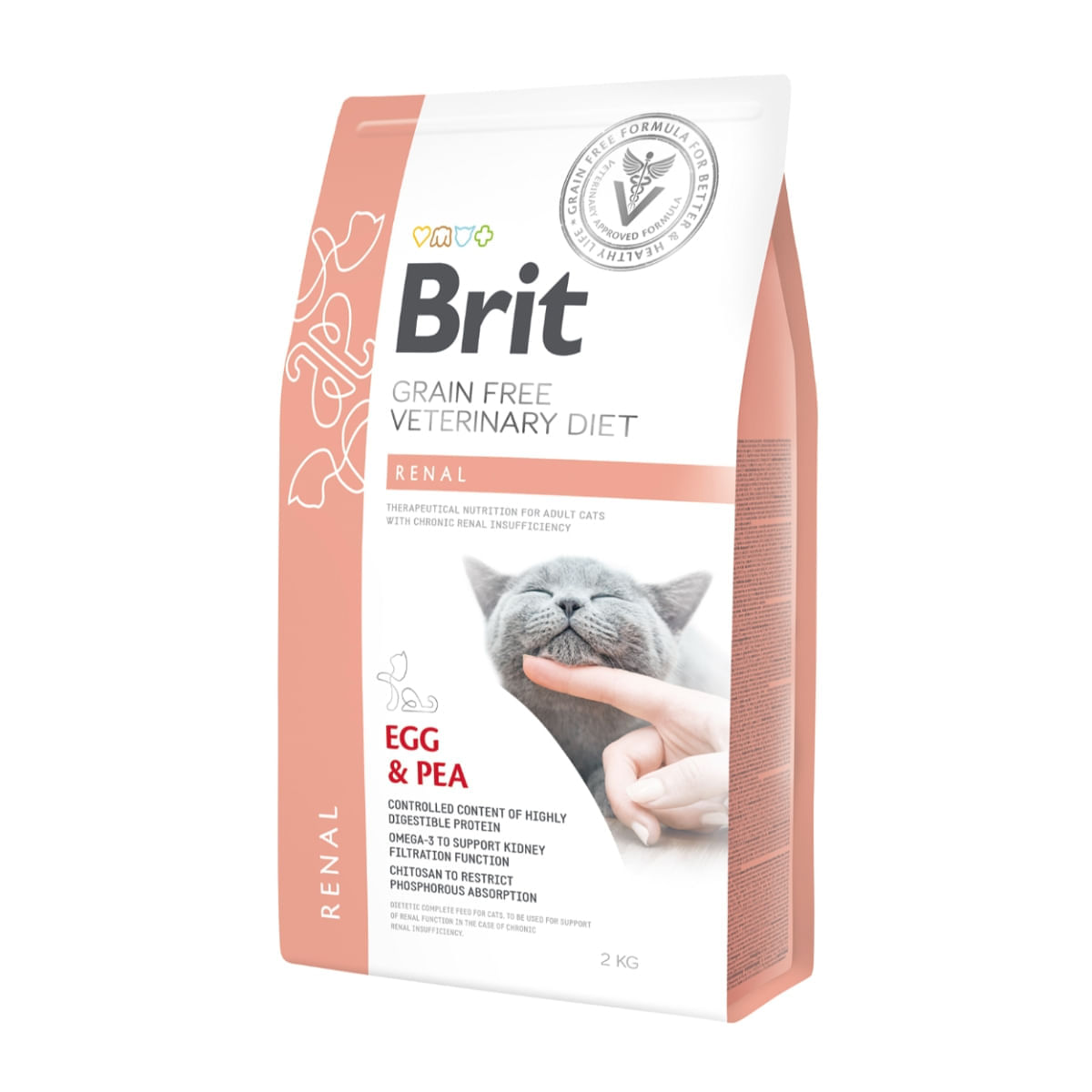 BRIT VD Renal, Ou, dietă veterinară, hrană uscată fără cereale pisici, sistem renal, 2kg - poza 1