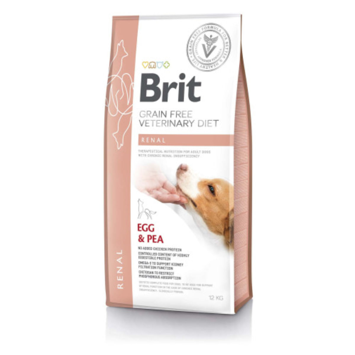 BRIT VD Renal, XS-XL, Ou, dietă veterinară, hrană uscată fără cereale câini, sistem renal, 12kg - poza 1