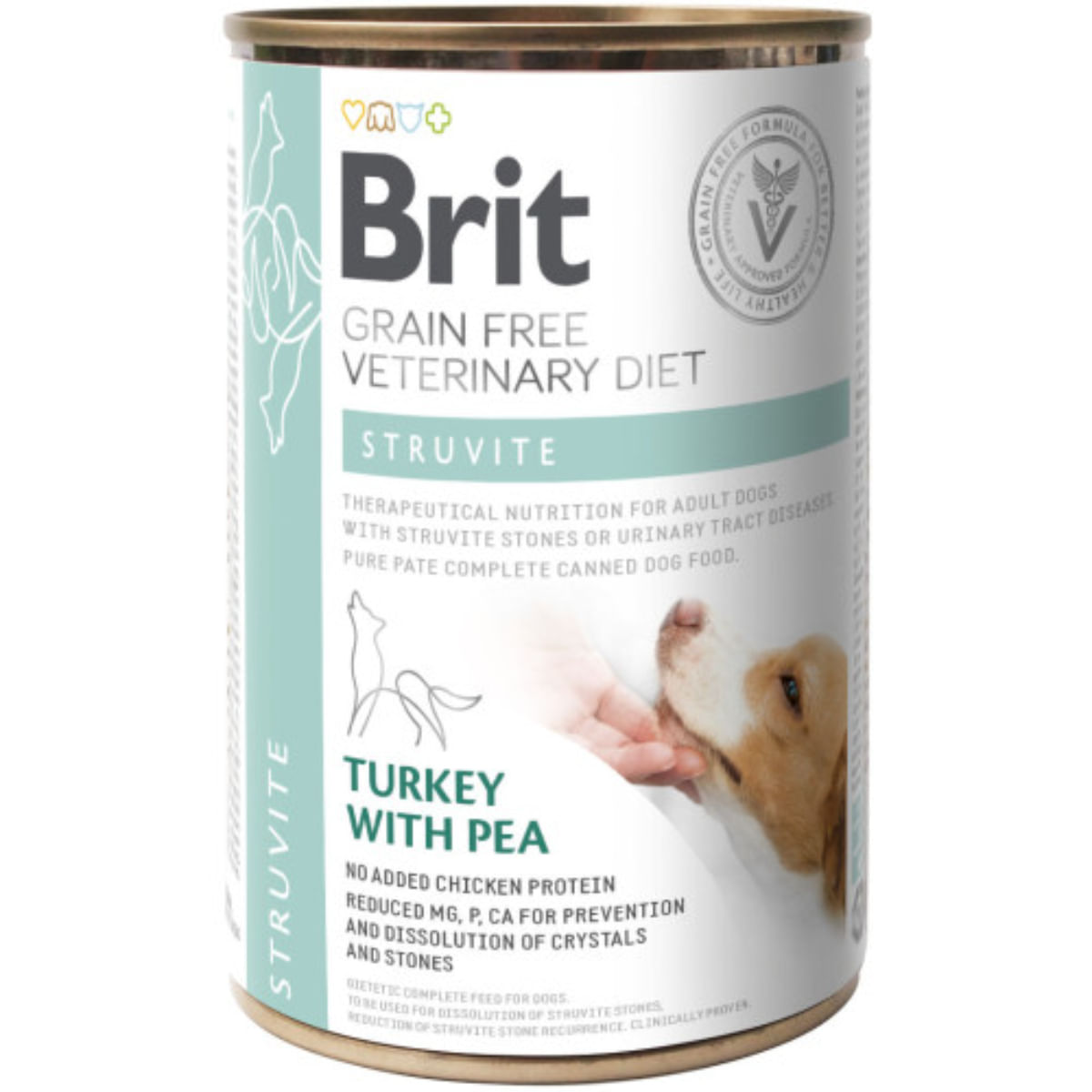 BRIT VD Struvite, XS-XL, Curcan, dietă veterinară, conservă hrană umedă fără cereale câini, sistem urinar, (în aspic), 400g - poza 2