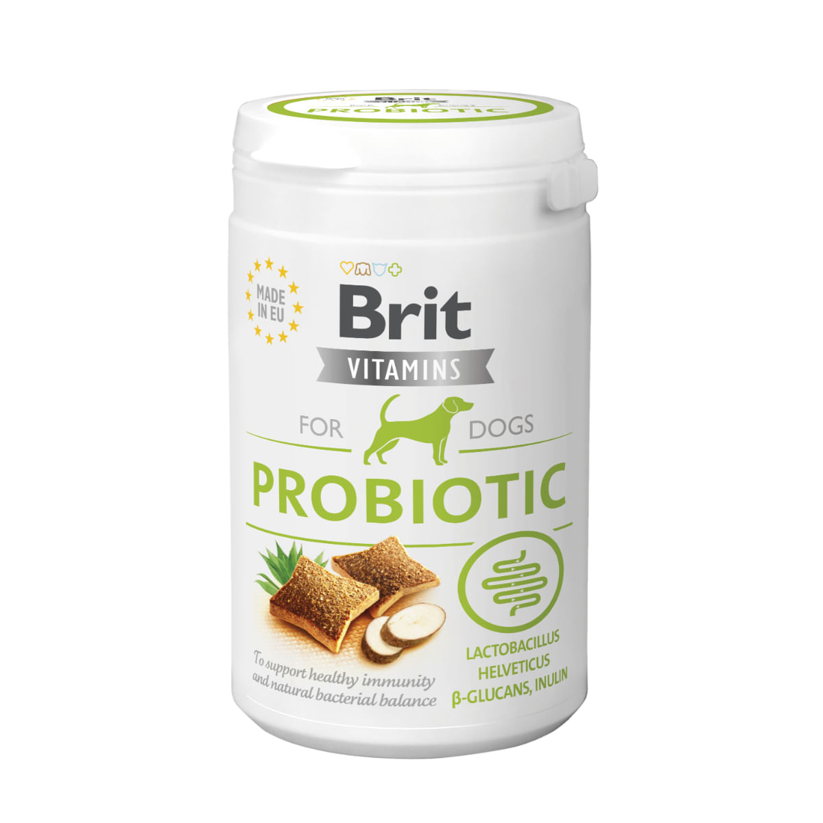 BRIT Vitamins Postbiotics, XS-XL, Pui, cutie recompense funcționale câini, sistem digestiv, 150g - poza 2