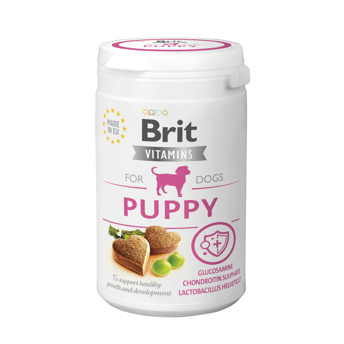 BRIT Vitamins Puppy, XS-XL, Somon, cutie recompense funcționale fără cereale câini junior, 150g - poza 1