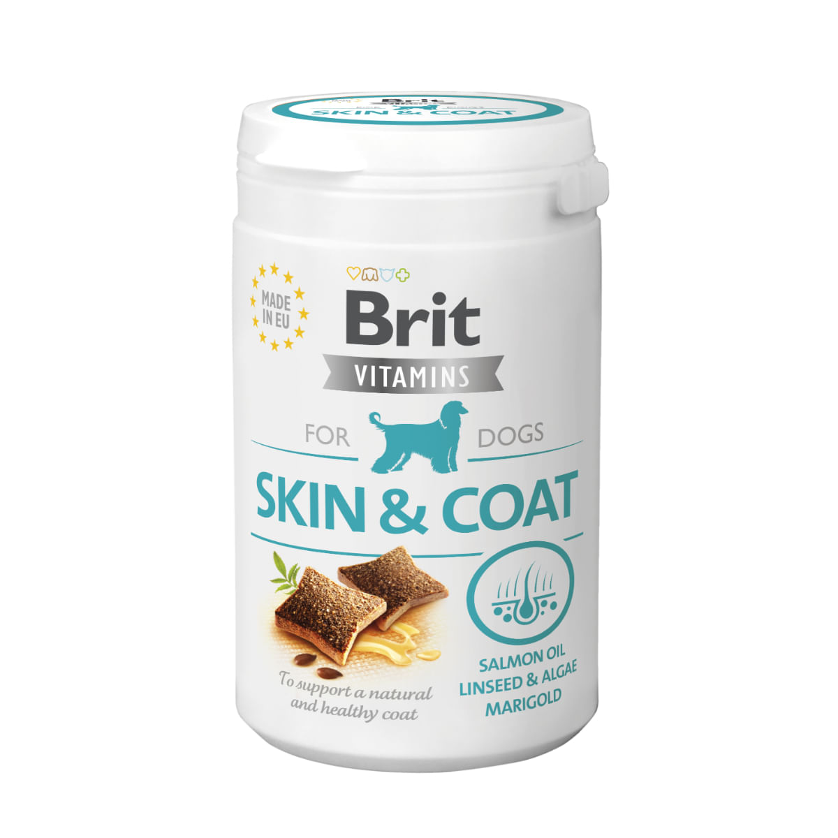 BRIT Vitamins Skin&Coat, XS-XL, Somon și Alge Marine, cutie recompense funcționale fără cereale câini, piele & blană, 150g - poza 2