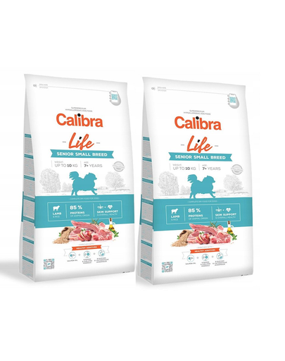 CALIBRA Dog Life Senior Small Breed Lamb hrana uscata superpremium pentru caini seniori de talie mica, cu miel 12 kg (2 x 6 kg)
