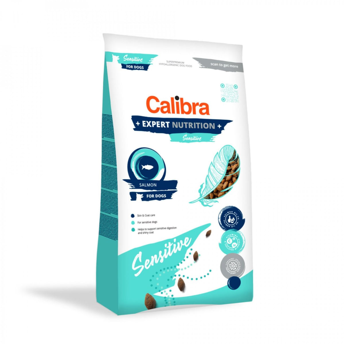 CALIBRA Expert Nutrition Sensitive, XS-XL, Somon, hrană uscată câini, sistem digestiv, piele & blană, 12kg - poza 2