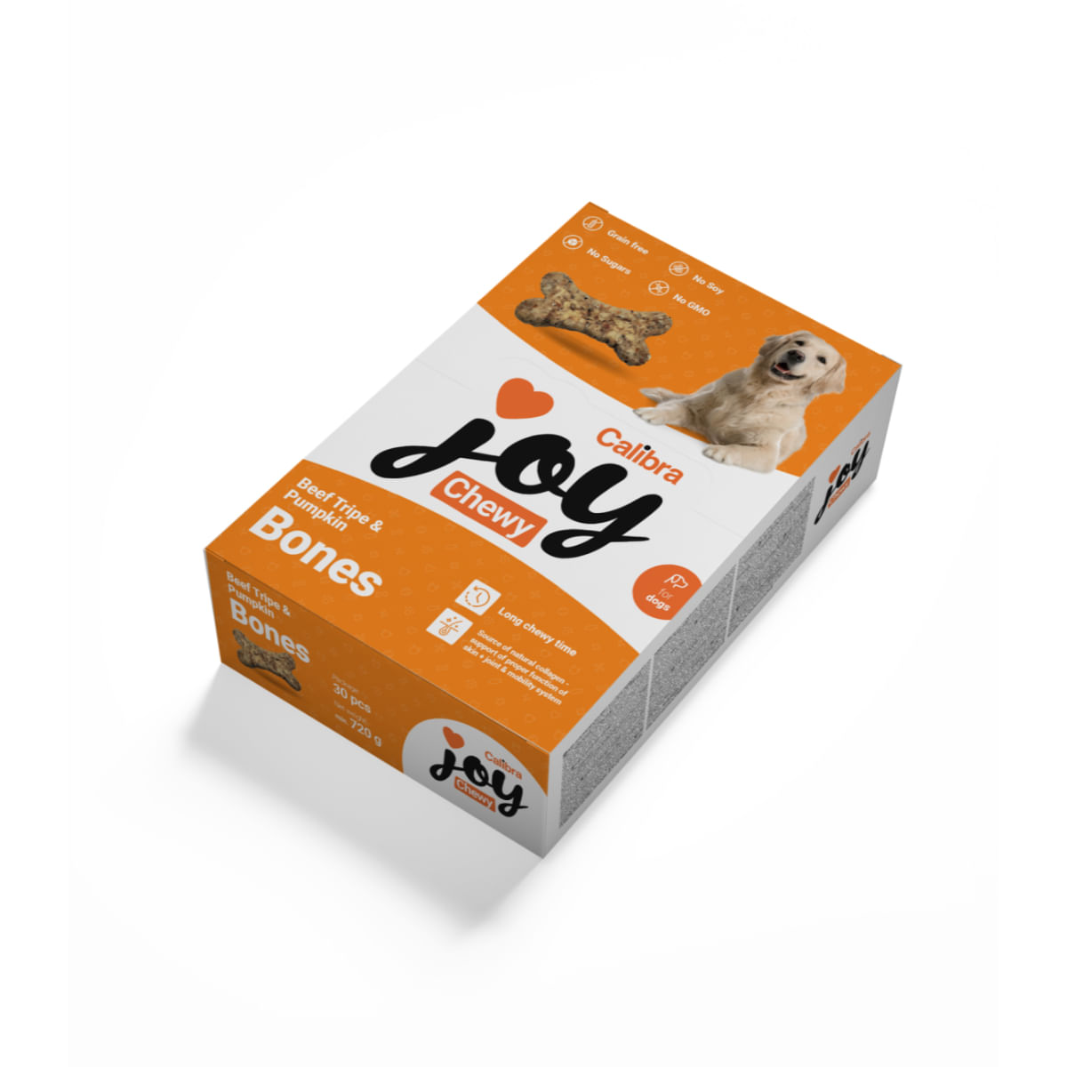 CALIBRA Joy Chewy Small Bones, XS-S, Burtă de Vită și dovleac, punguță recompense monoproteice fără cereale câini, 900g - poza 1
