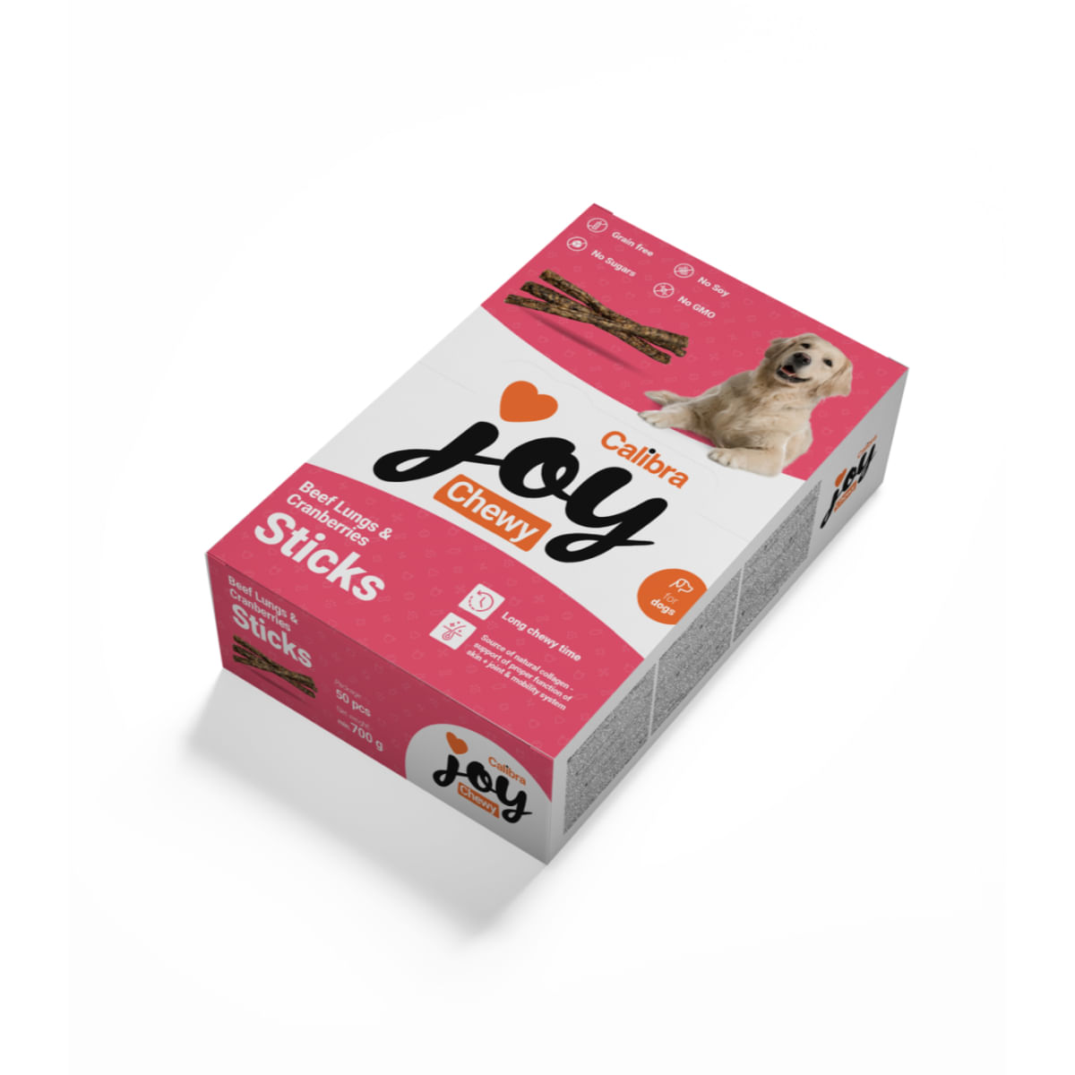 CALIBRA Joy Chewy Sticks, XS-XL, Vită și Merișoare, punguță recompense monoproteice fără cereale câini, 700g