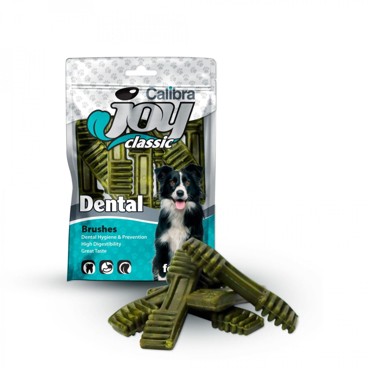 CALIBRA Joy Classic Dental Brushes, XS-XL, Vită, punguță recompense funcționale câini, sensibilități dentare, 250g - poza 2
