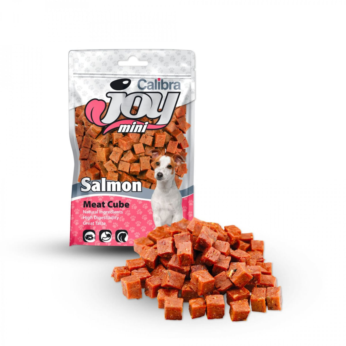CALIBRA Joy Mini Cube, XS-S, Somon, punguță recompense câini, 70g - poza 1