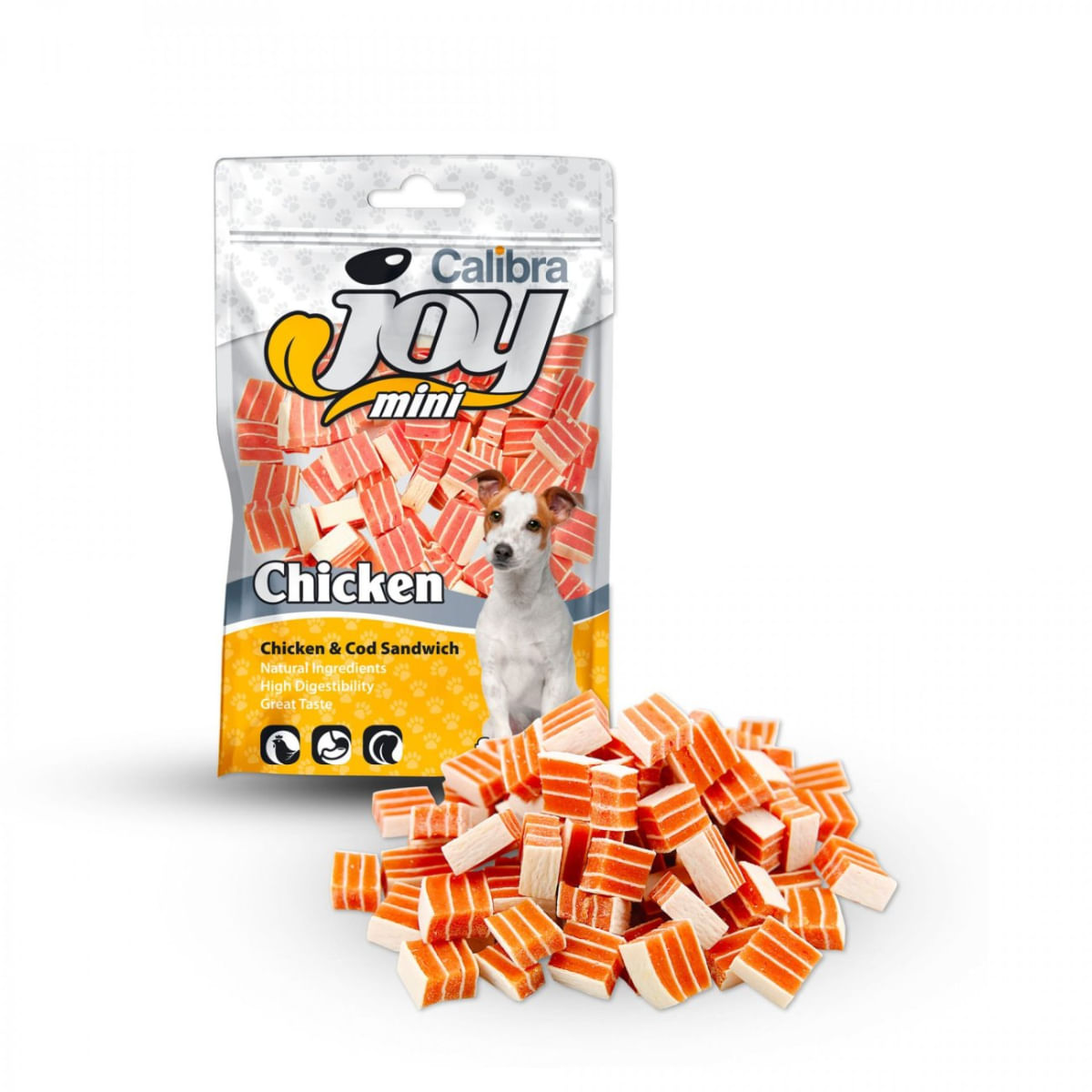 CALIBRA Joy Mini Sandwich, XS-S, Pui și Cod, punguță recompense câini, 70g - poza 2