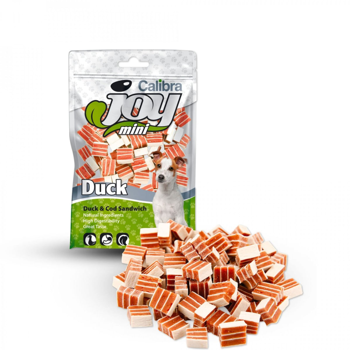 CALIBRA Joy Mini Sandwich, XS-S, Rață și Cod, punguță recompense fără cereale câini, 70g - poza 2