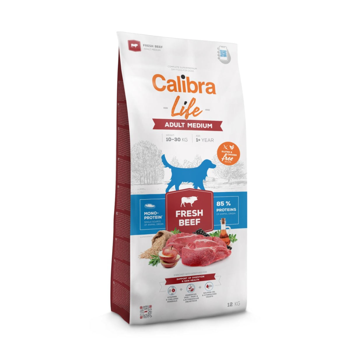 CALIBRA Life Adult Medium Fresh Beef, M, Vită, hrană uscată monoproteică câini, 2.5kg - poza 1