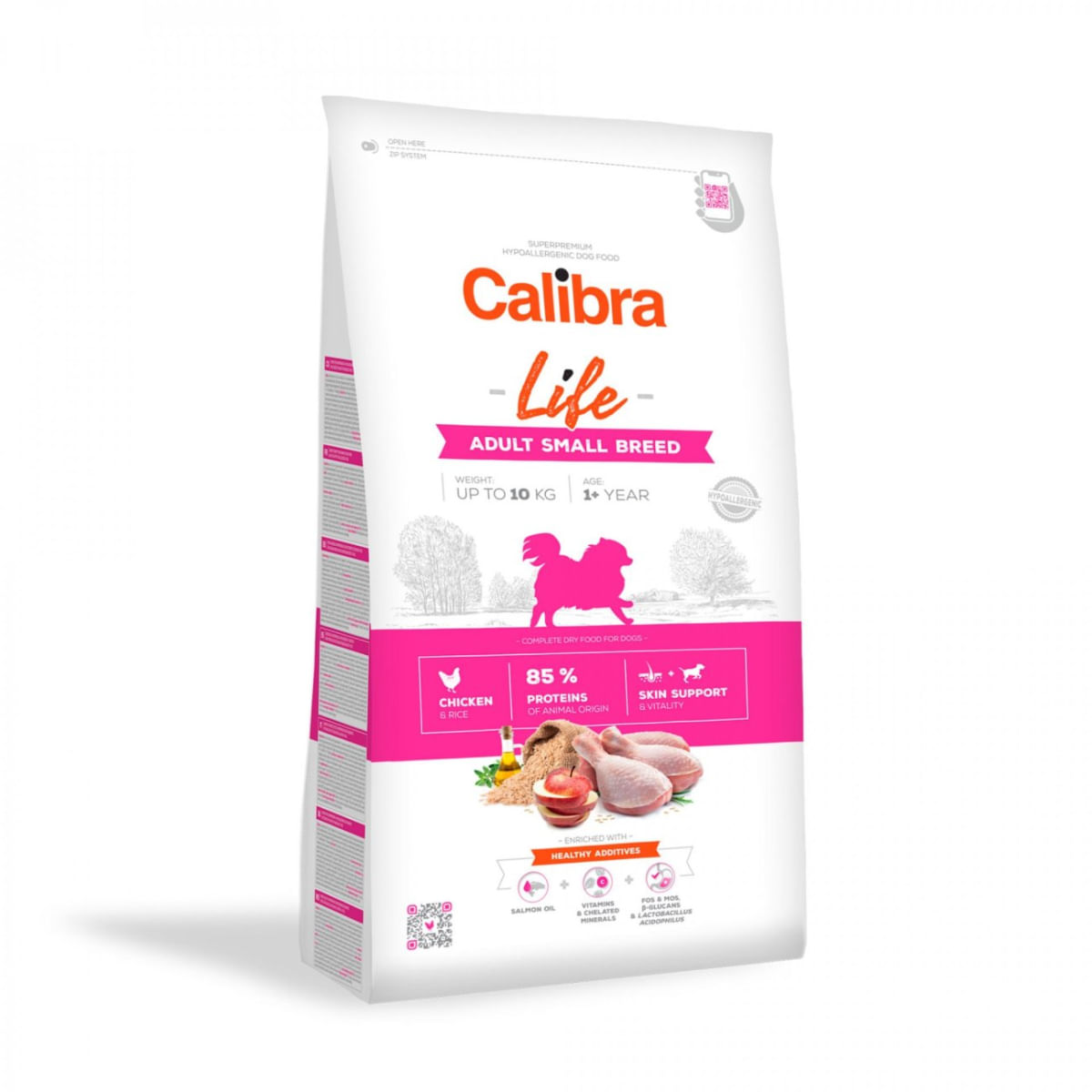 CALIBRA Life Adult Small Breed, XS-S, Pui, hrană uscată conținut redus cereale câini, 1.5kg - poza 2