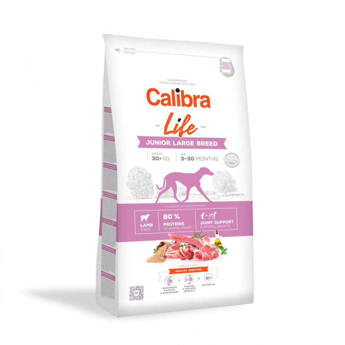 CALIBRA Life Junior Large Breed, L-XL, Miel, hrană uscată câini junior, 2.5kg - poza 2