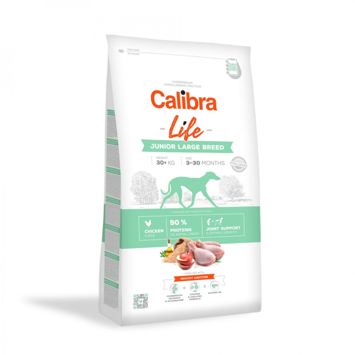 CALIBRA Life Junior Large Breed, L-XL, Pui, hrană uscată câini junior, 12kg - poza 1