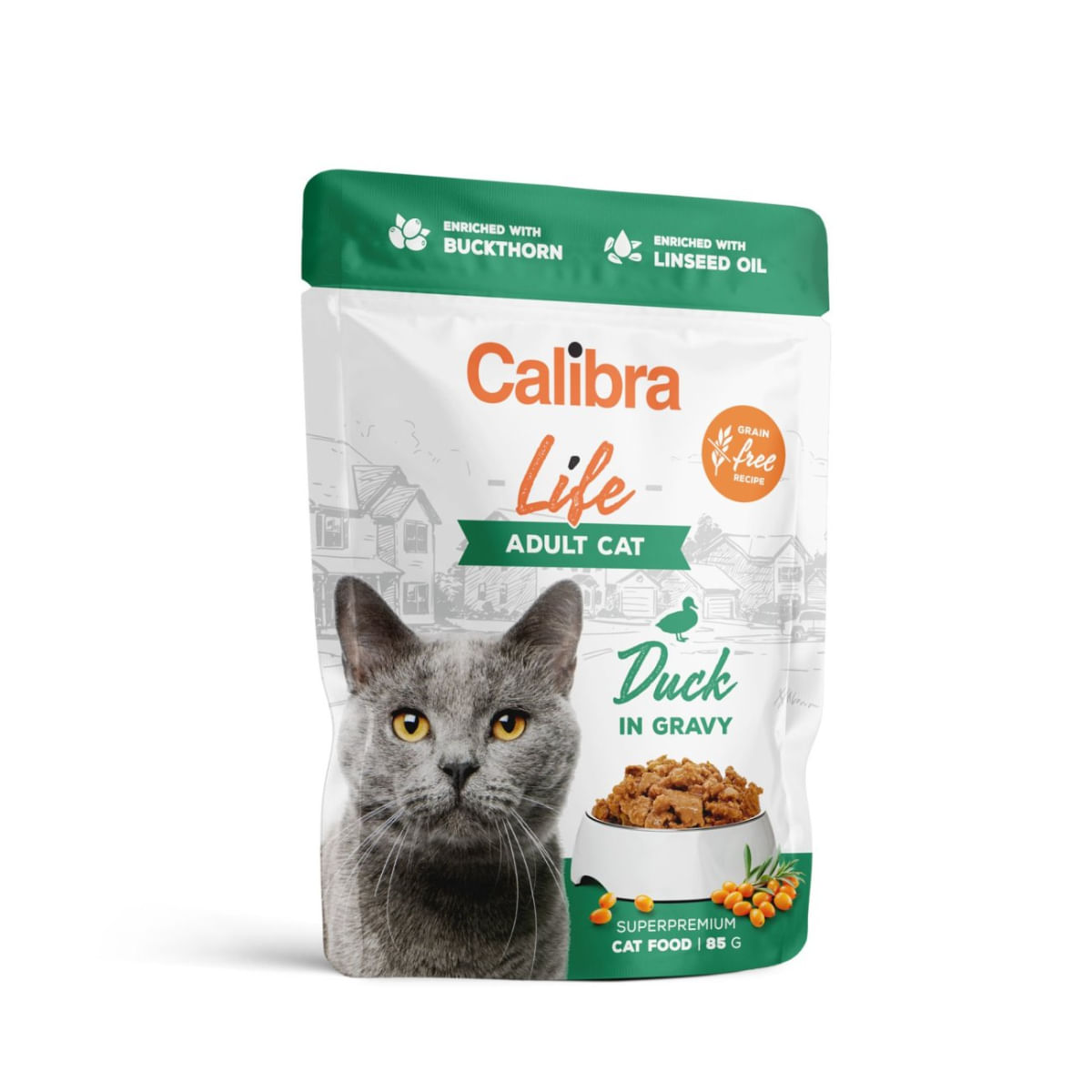 CALIBRA Life, Rață, plic hrană umedă fără cereale pisici, (în sos), 85g - poza 2