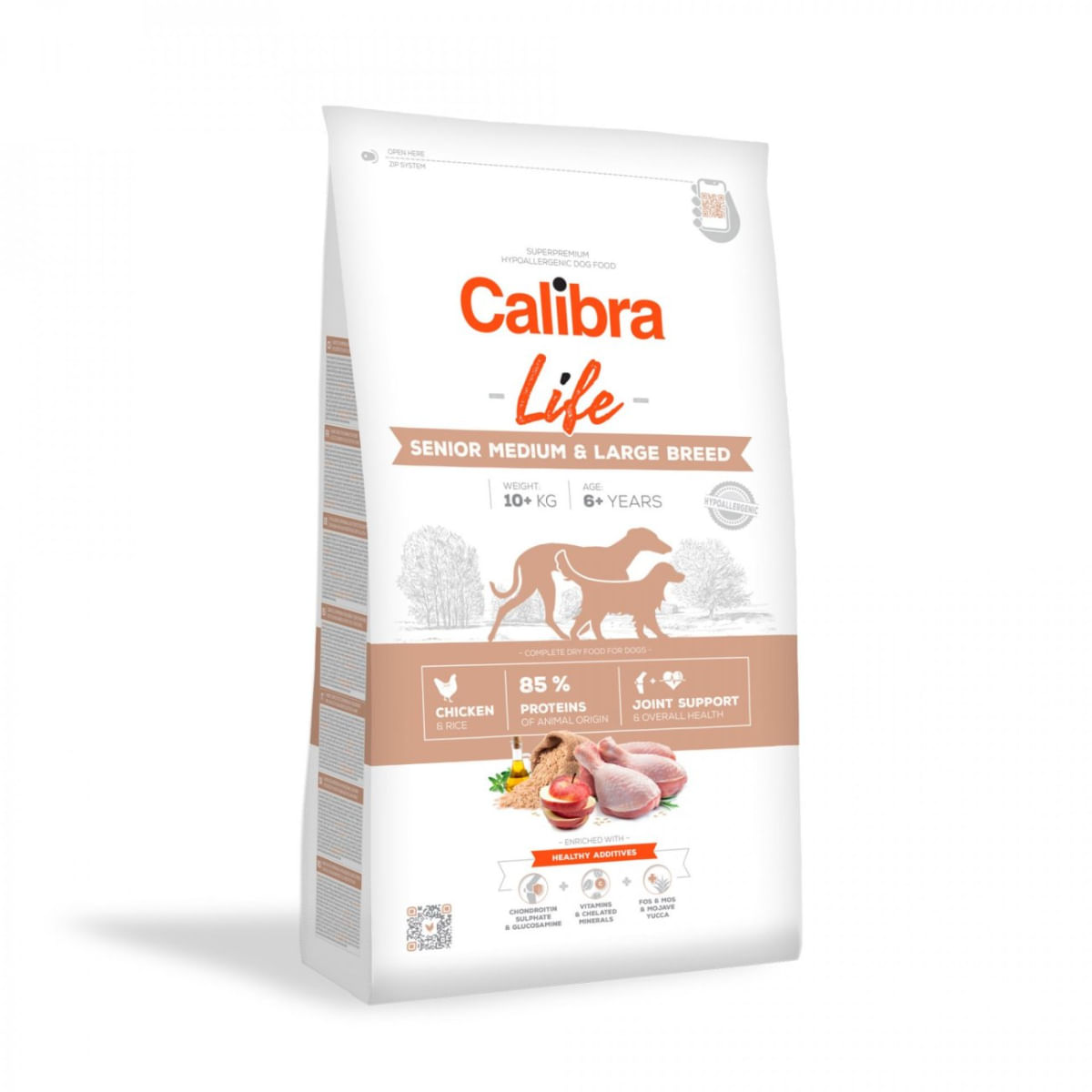 CALIBRA Life Senior Medium & Large, M-XL, Pui, hrană uscată conținut redus cereale câini senior, 12kg