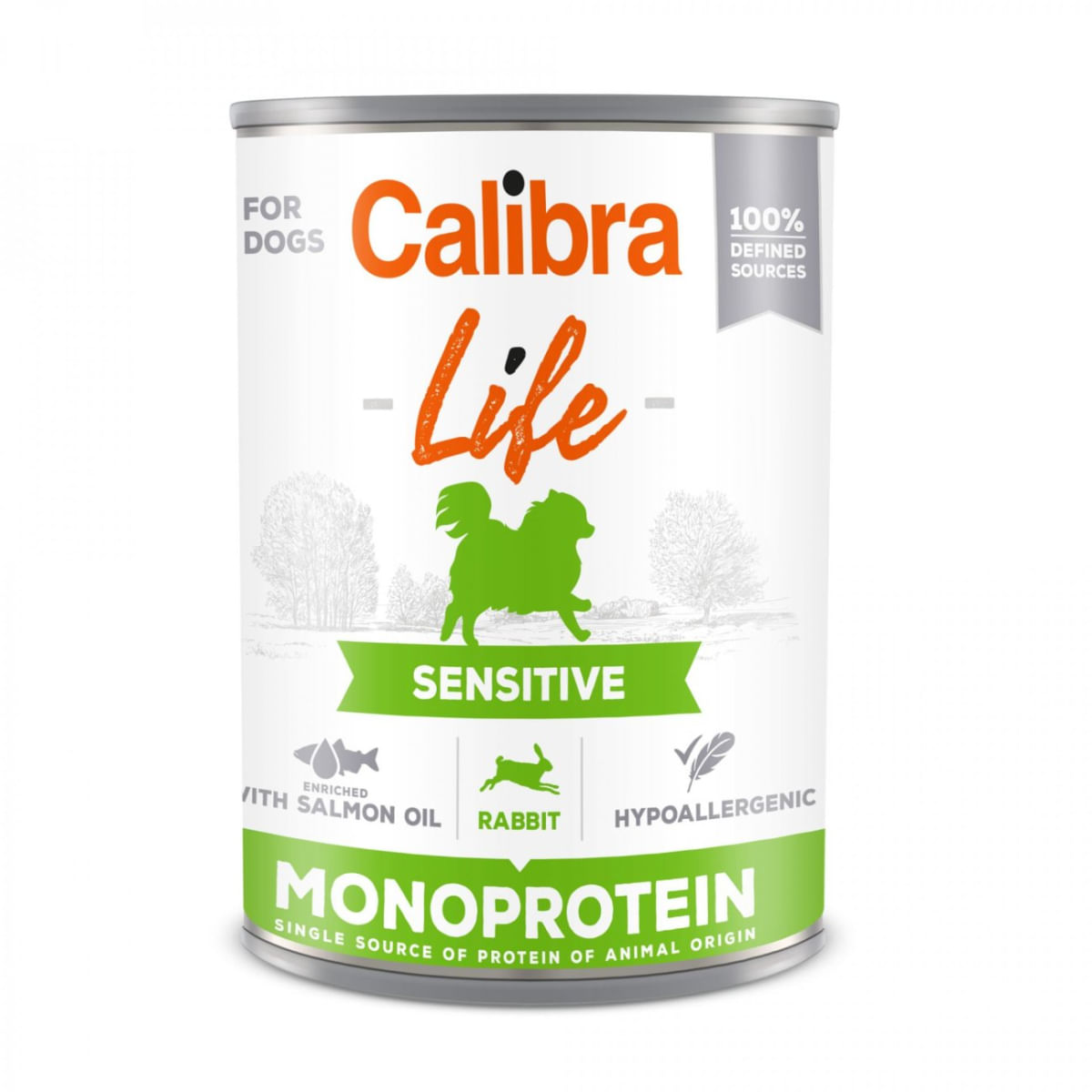 CALIBRA Life Sensitive, XS-XL, Iepure, conservă hrană umedă monoproteică fără cereale câini, sistem digestiv, (pate), 400g - poza 1