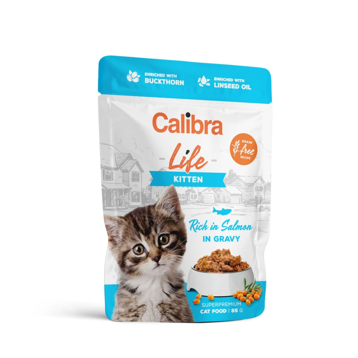 CALIBRA Life, Somon, plic hrană umedă fără cereale pisici junior, (în sos), 85g - poza 1