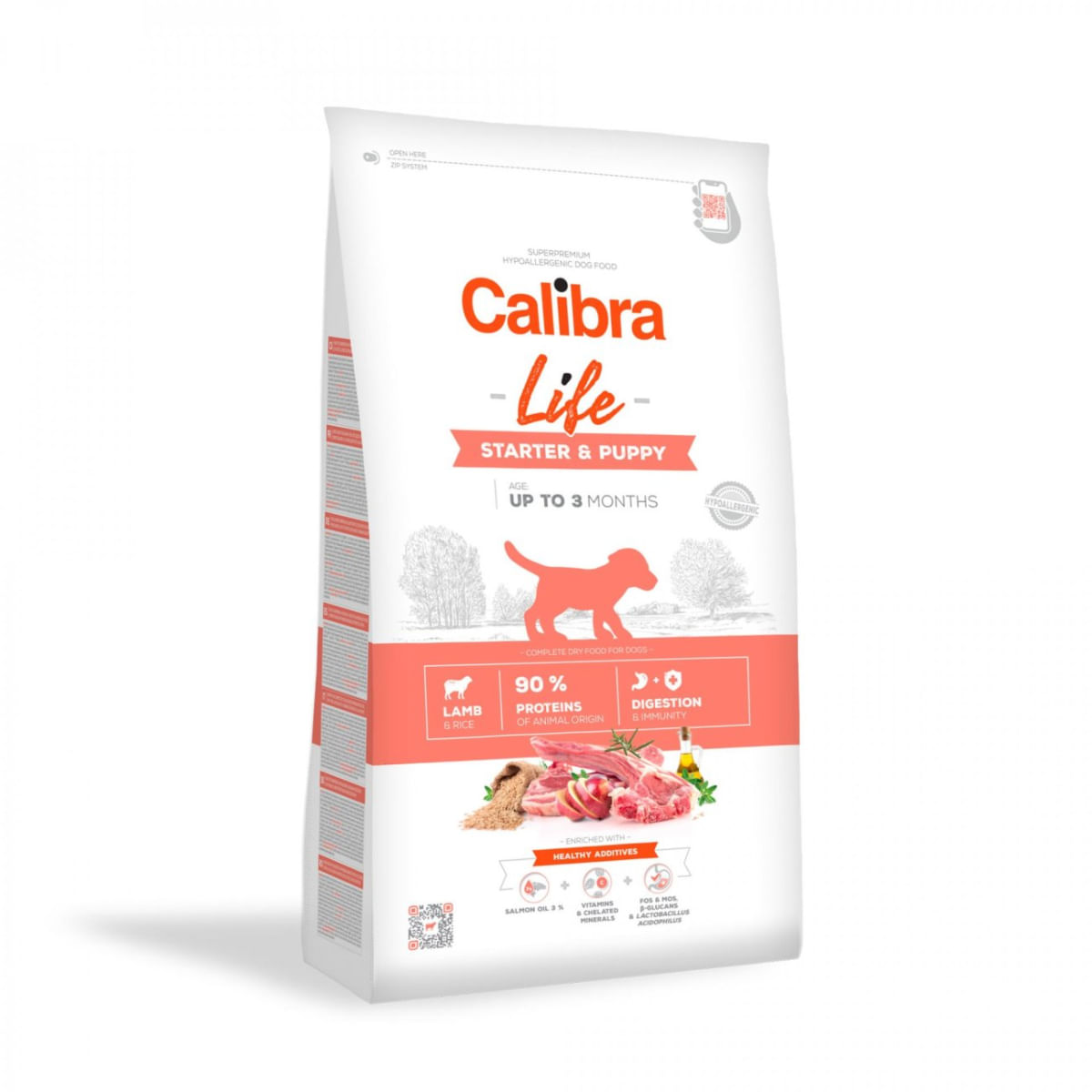 CALIBRA Life Starter & Puppy, XS-XL, Miel, hrană uscată conținut redus cereale câini junior, 12kg - poza 2