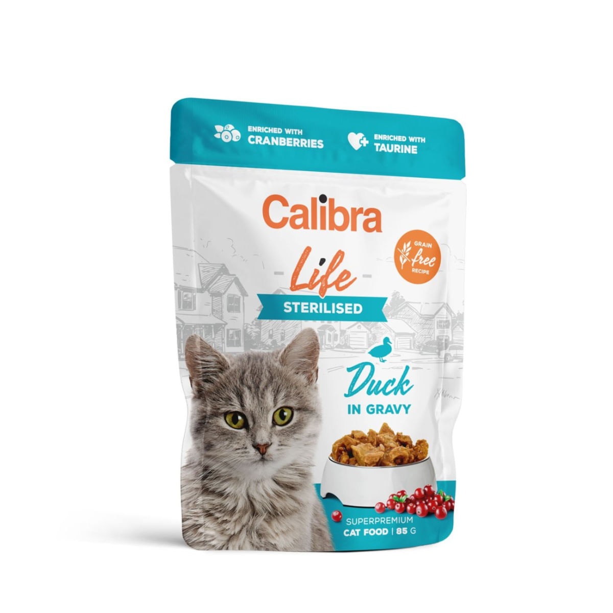 CALIBRA Life Sterilised, Rață, plic hrană umedă fără cereale pisici sterilizate, (în sos), 85g - poza 2