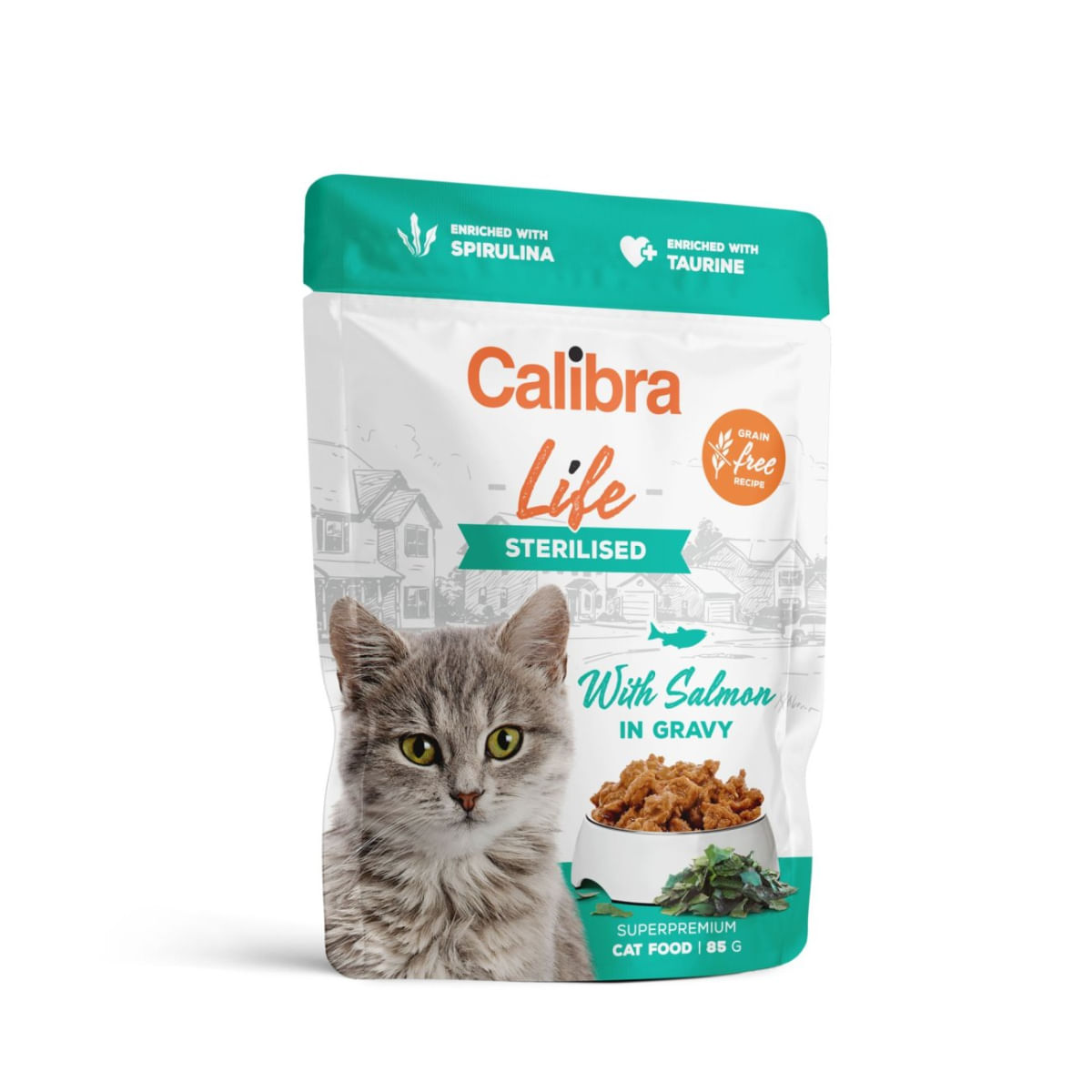 CALIBRA Life Sterilised, Somon, plic hrană umedă fără cereale pisici sterilizate, (în sos), bax, 85g x 28buc - poza 2