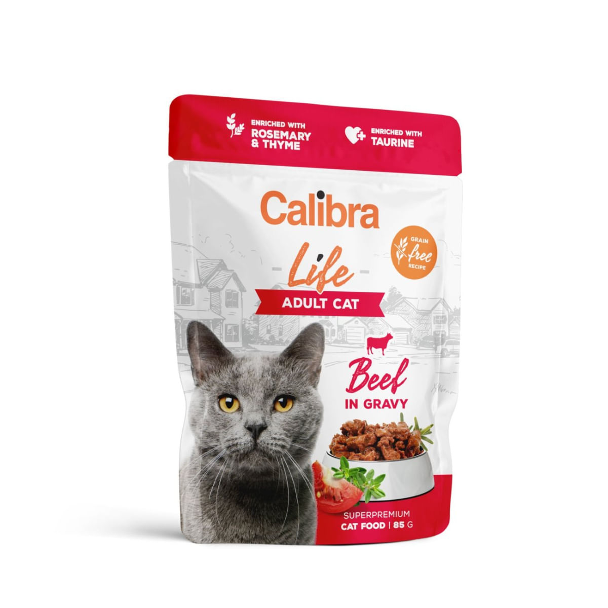 CALIBRA Life, Vită, plic hrană umedă fără cereale pisici, (în sos), 85g - poza 1