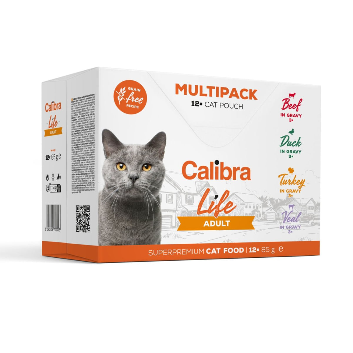 CALIBRA Life, Vită și Rață, plic hrană umedă fără cereale pisici, (în sos), multipack, 85g x 12buc - poza 2