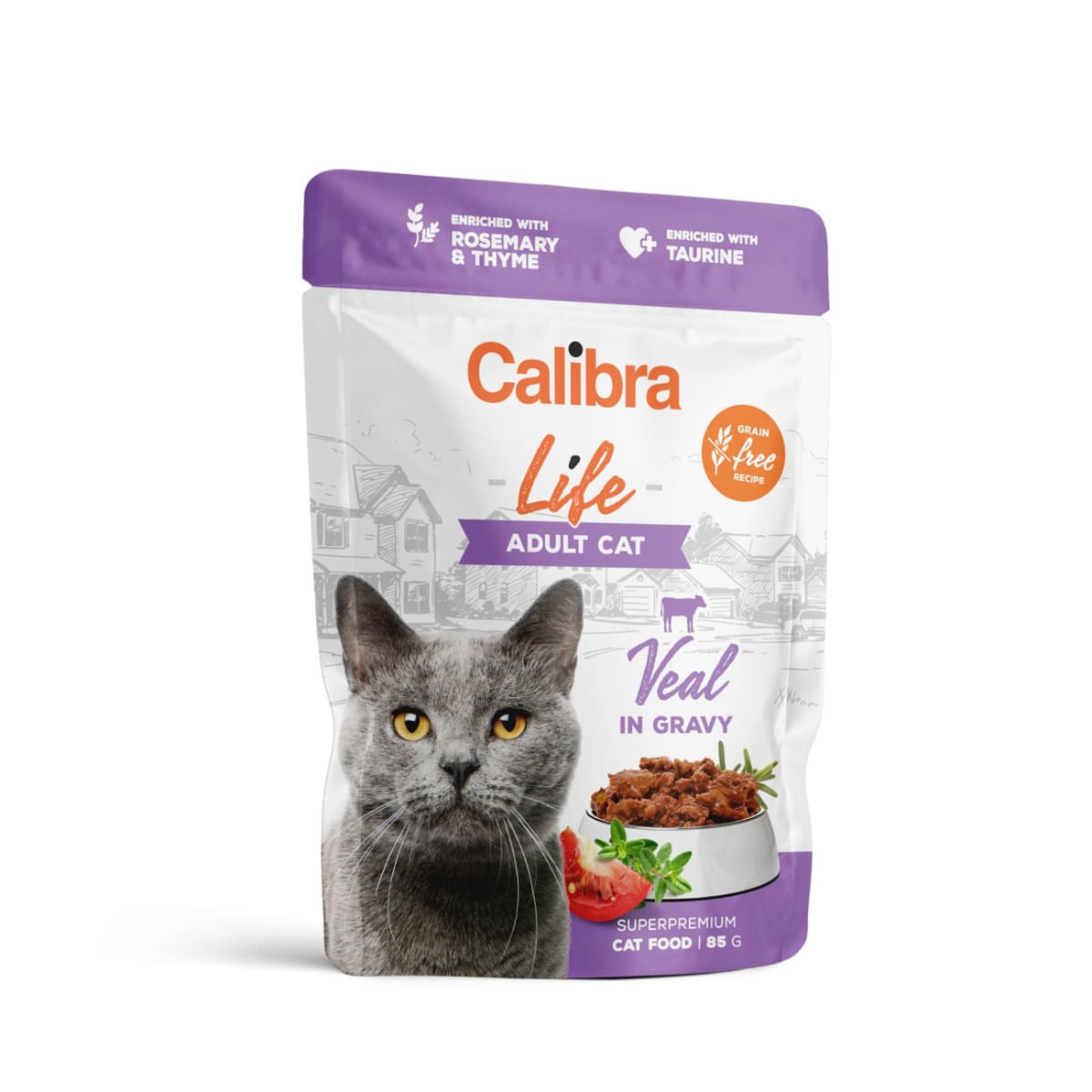 CALIBRA Life, Vițel, plic hrană umedă fără cereale pisici, (în sos), 85g - poza 1