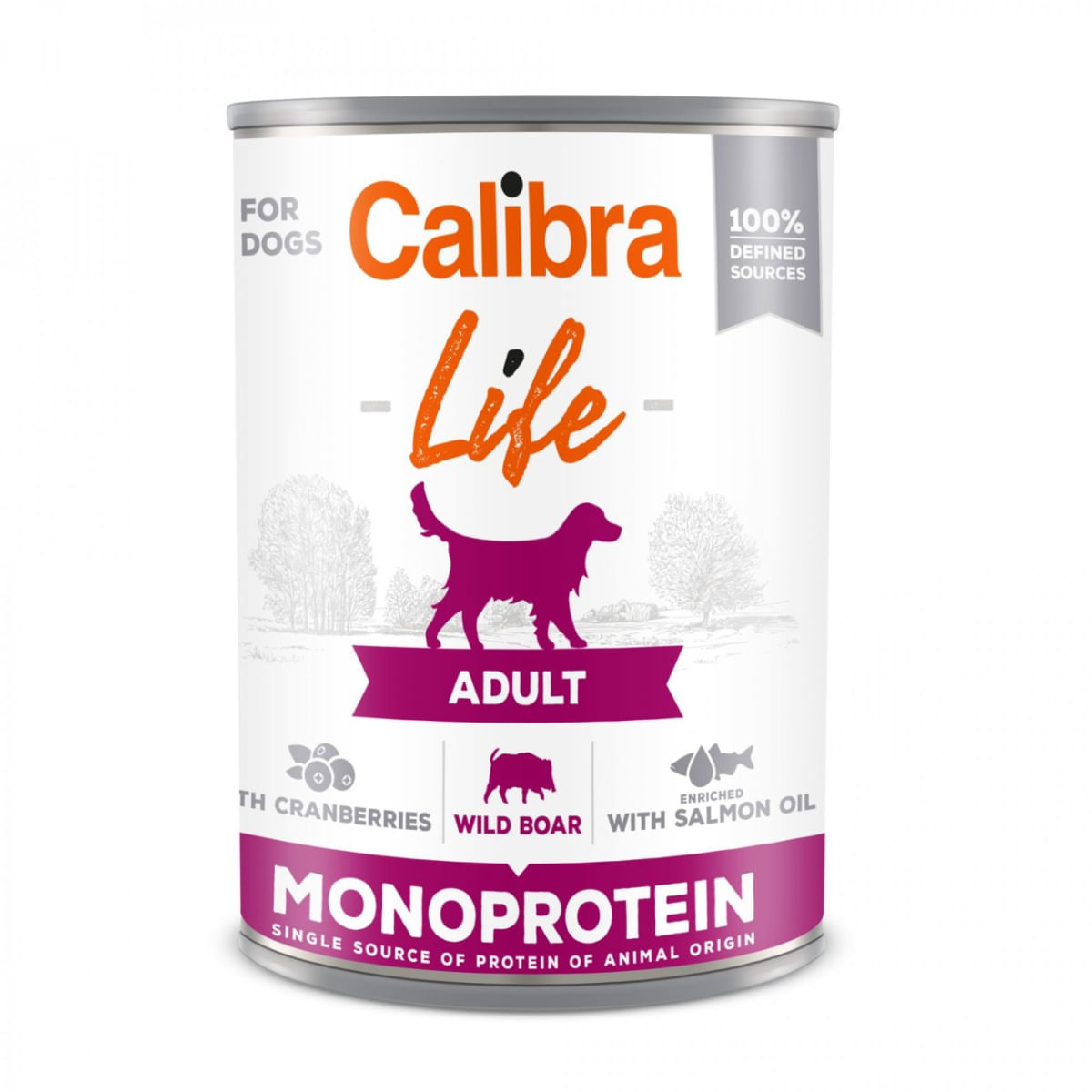 CALIBRA Life, XS-XL, Mistreț și Merișoare, conservă hrană umedă monoproteică fără cereale câini, (pate), 400g - poza 2