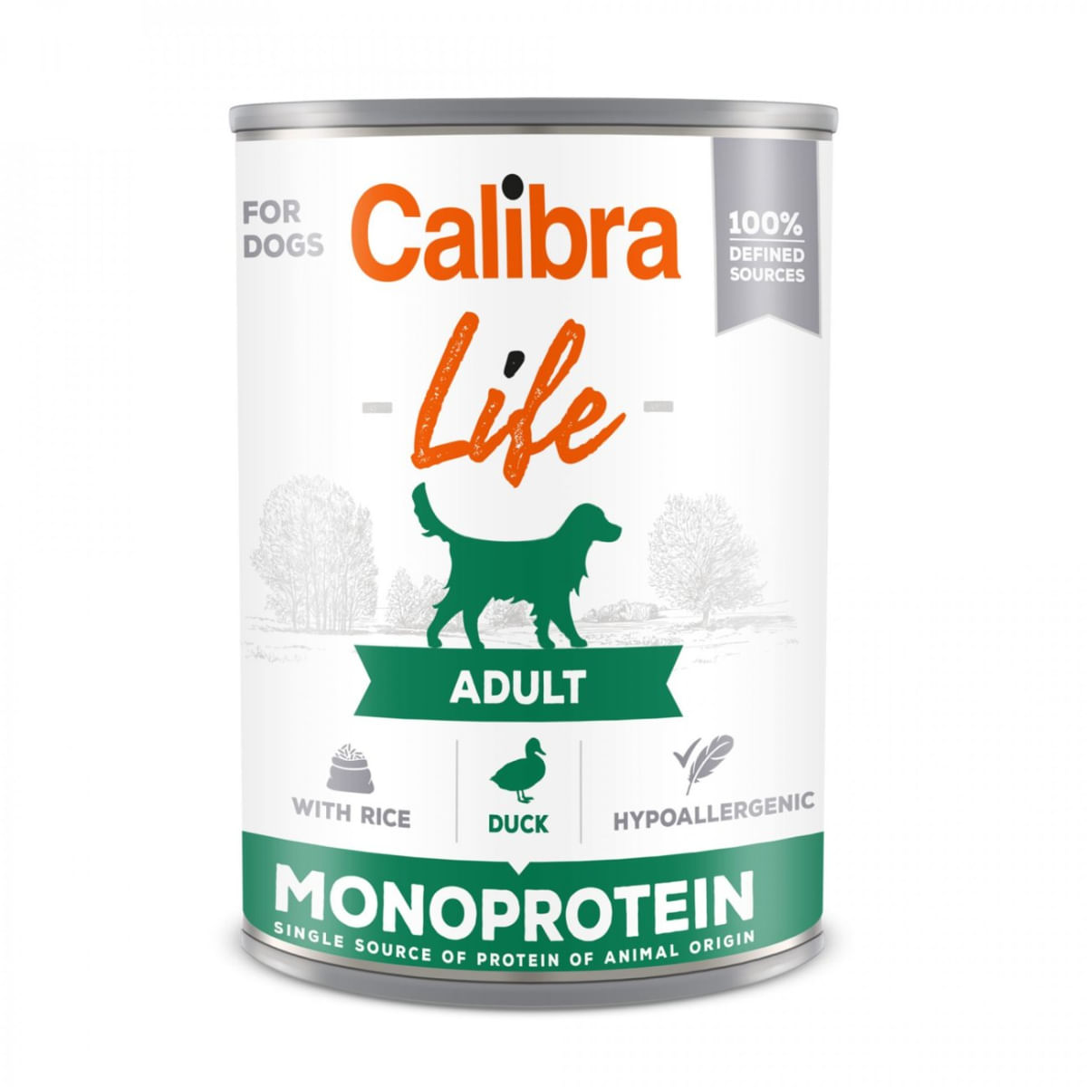 CALIBRA Life, XS-XL, Rață și Orez, conservă hrană umedă monoproteică câini, (pate), 400g - poza 1