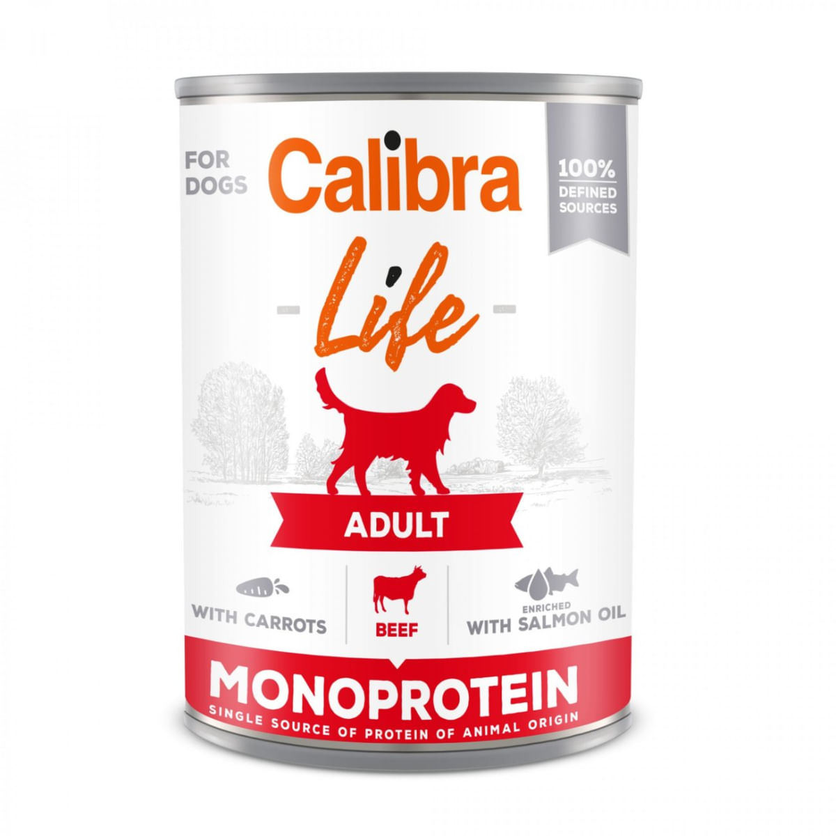 CALIBRA Life, XS-XL, Vită și Morcov, conservă hrană umedă monoproteică fără cereale câini, (pate), 400g - poza 1
