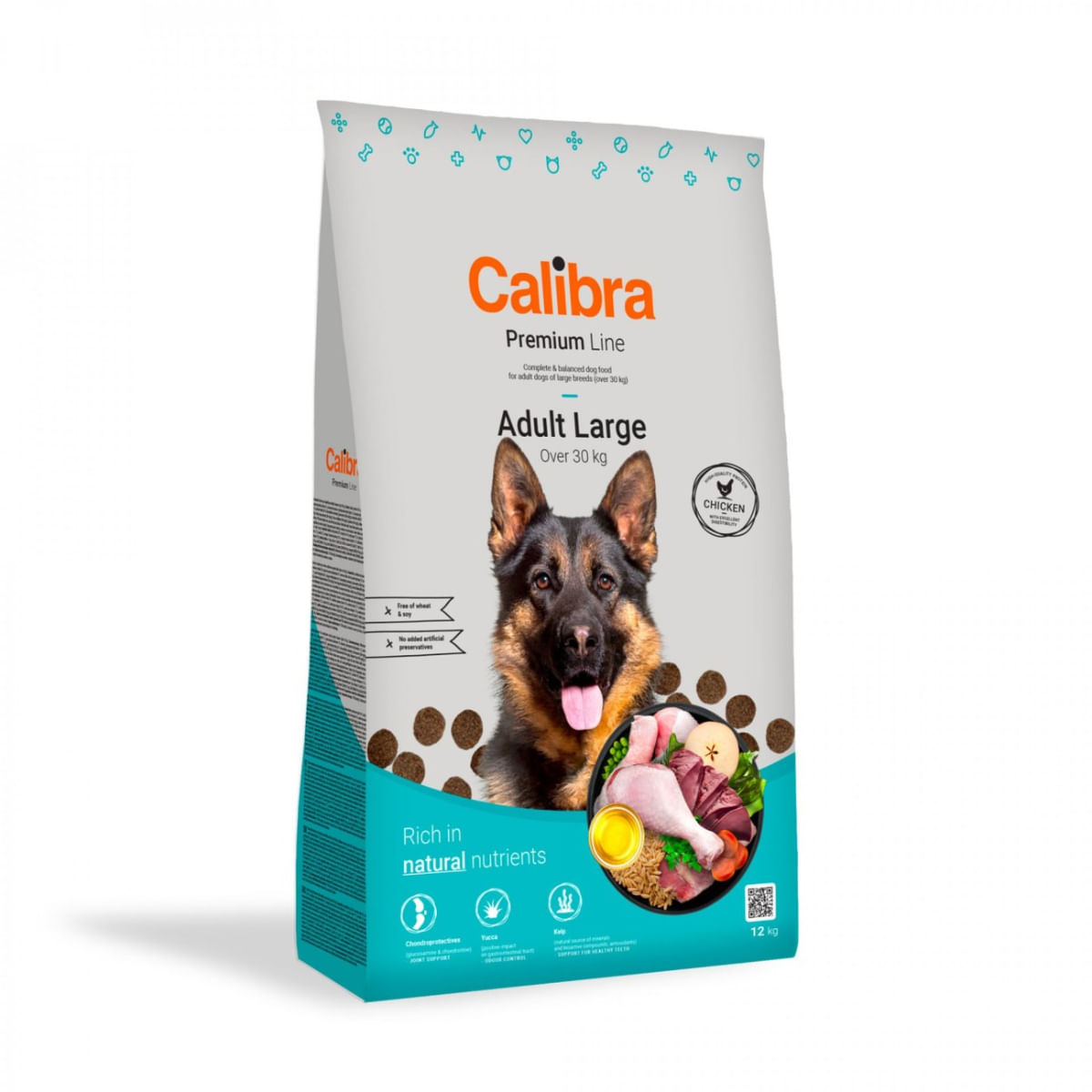 CALIBRA Premium Line Adult Large Breed, L-XL, Pui, hrană uscată câini, pachet economic, 14kg - poza 2