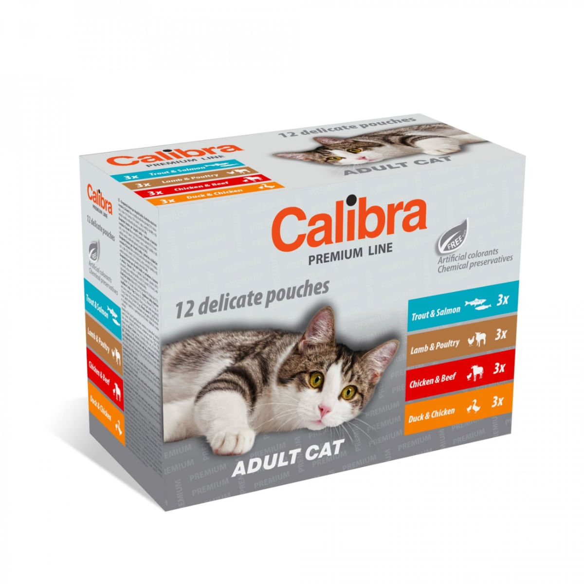 CALIBRA Premium Line, Păstrăv și Somon, plic hrană umedă pisici, (în sos), multipack, 100g x 12buc - poza 1
