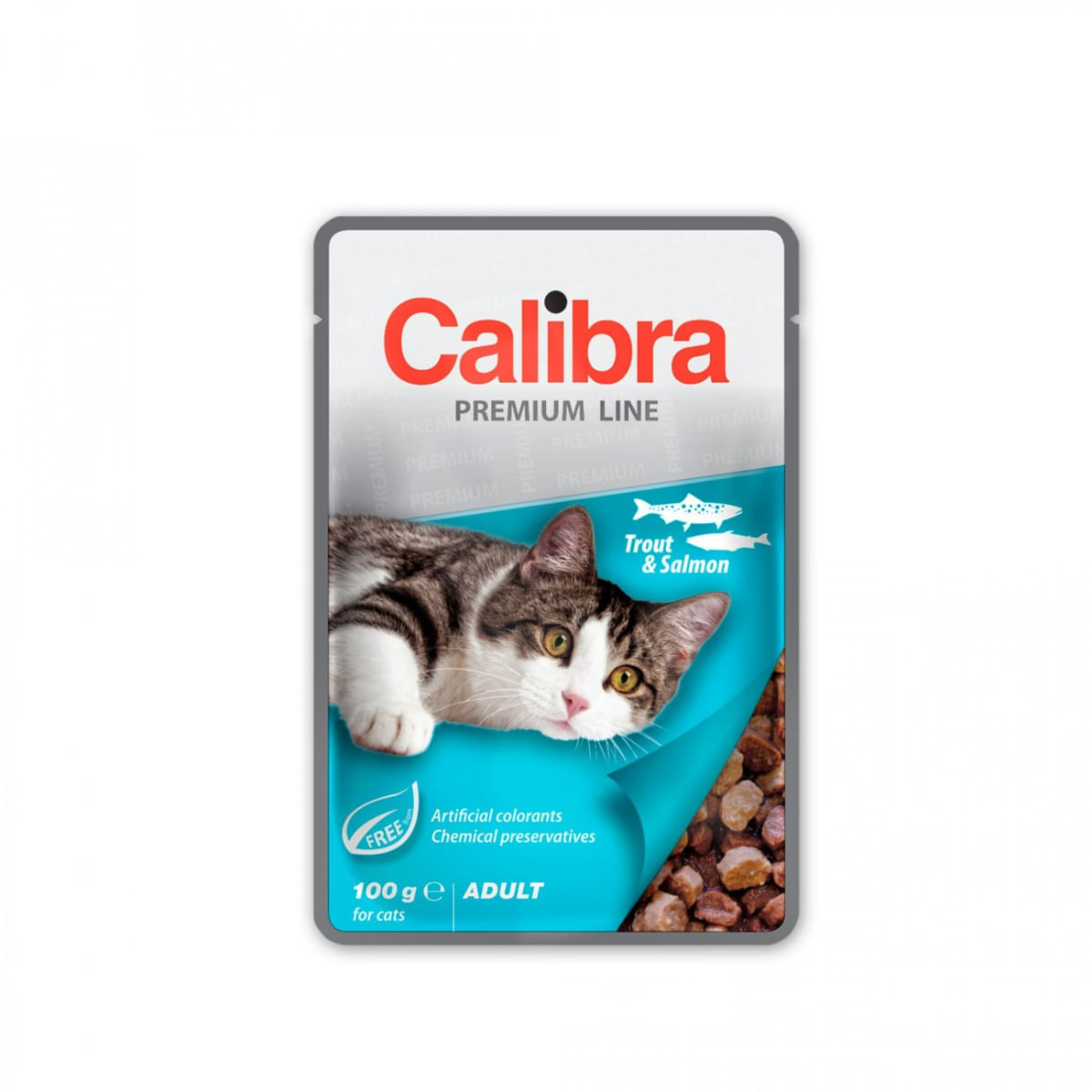 CALIBRA Premium Line, Păstrăv și Somon, plic hrană umedă pisici, (în suc propriu), 100g - poza 1