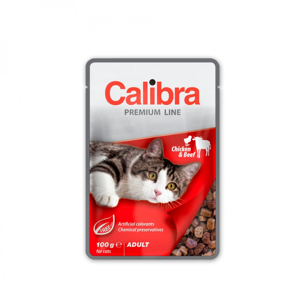 CALIBRA Premium Line, Pui și Vită, plic hrană umedă pisici, (în suc propriu), bax, 100g x 24buc - poza 2