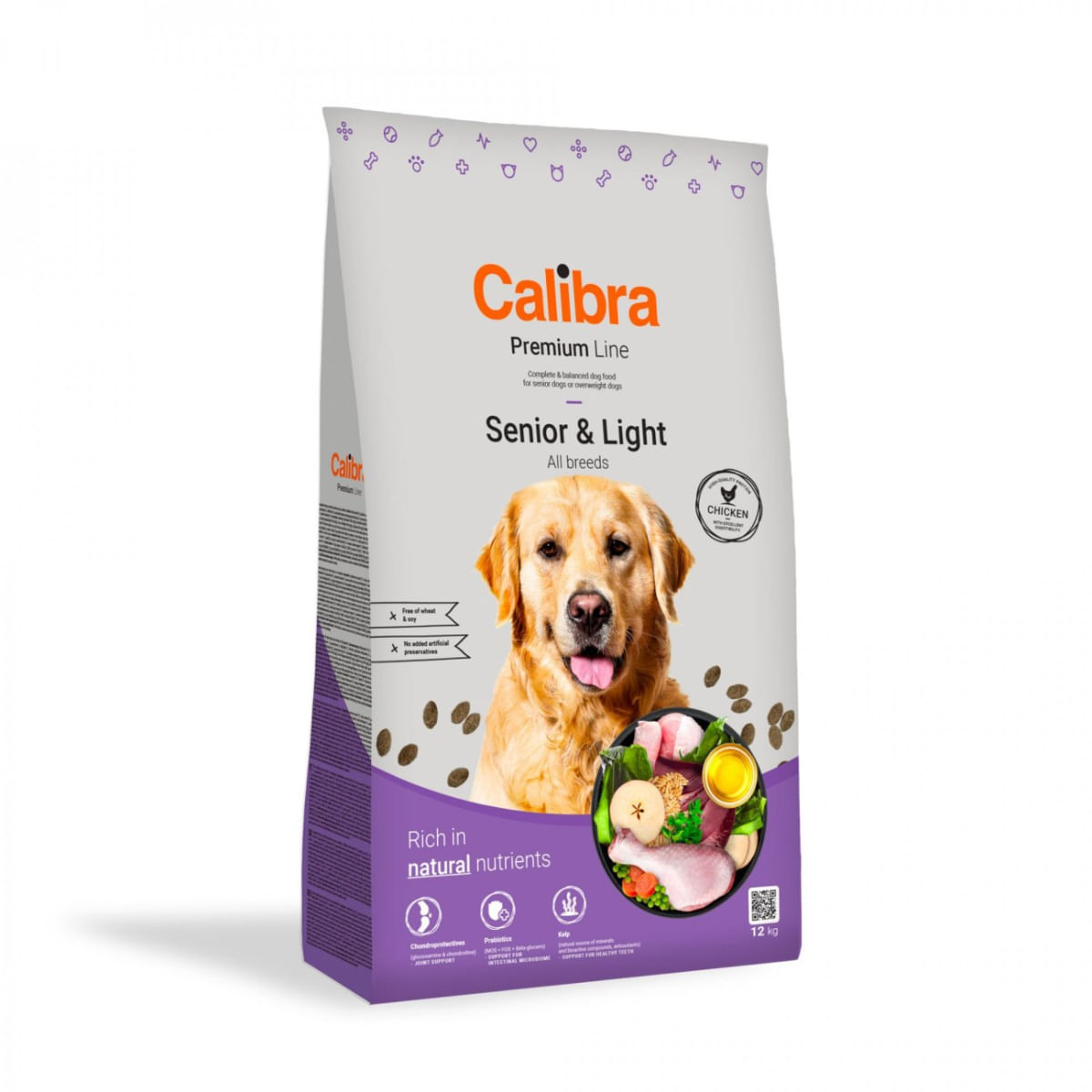 CALIBRA Premium Line Senior & Light, XS-XL, Pui, hrană uscată câini senior, obezitate, pachet economic, 14kg - poza 1