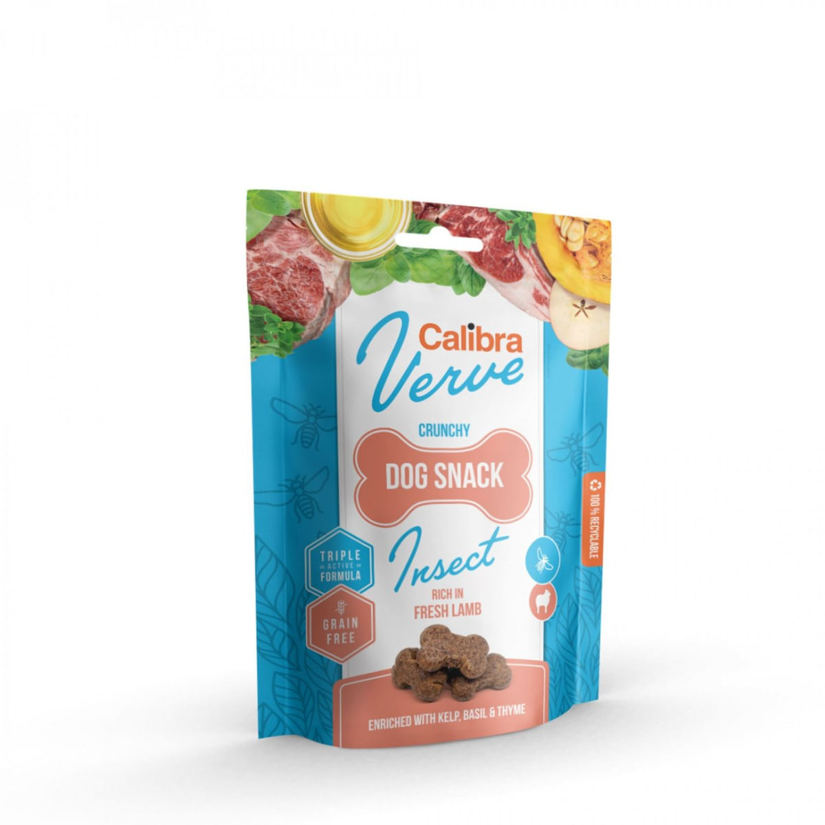 CALIBRA Verve GF Crunchy Snack, XS-XL, Insecte și Miel, punguță recompense fără cereale câini, 150g - poza 2